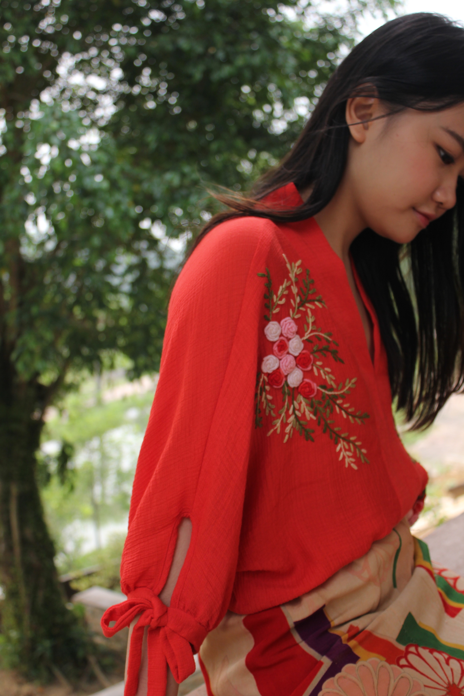Silk crepe love top - Love joy