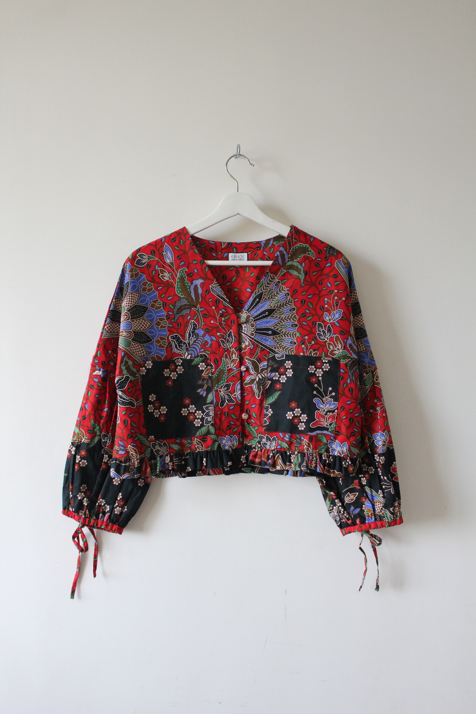 Batik Cropped Jacket - Fan Flames