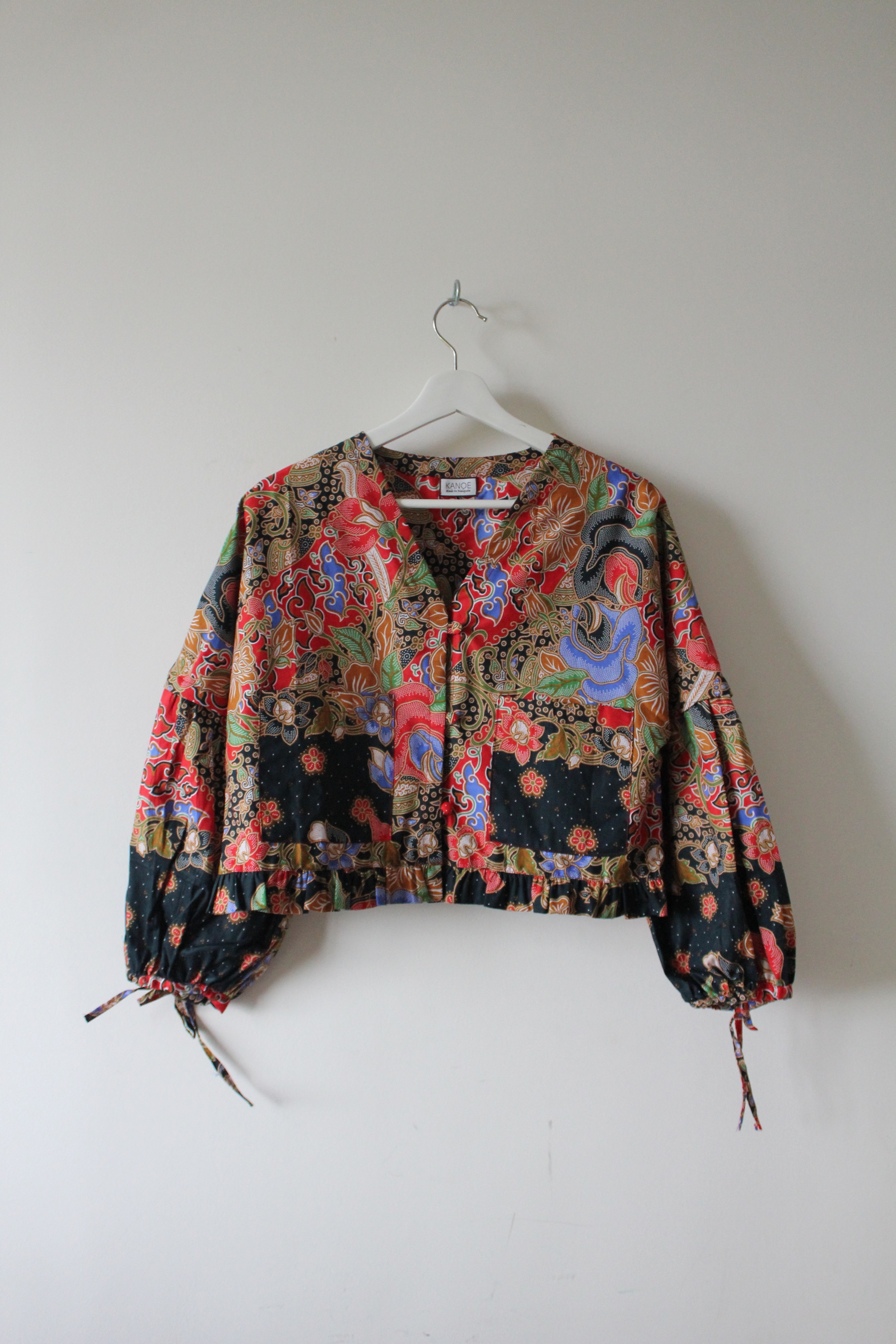 Batik Cropped Jacket - Big Bloom