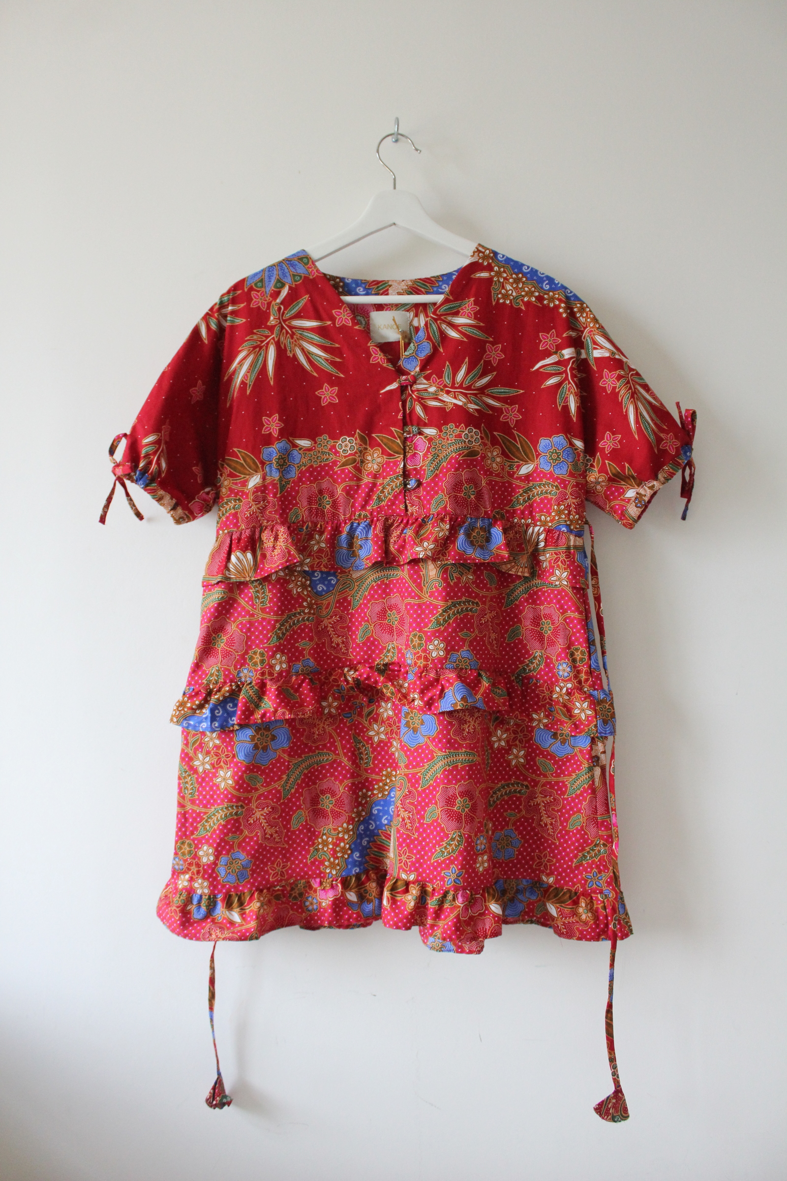 Batik Frill Dress - Fushia Bree