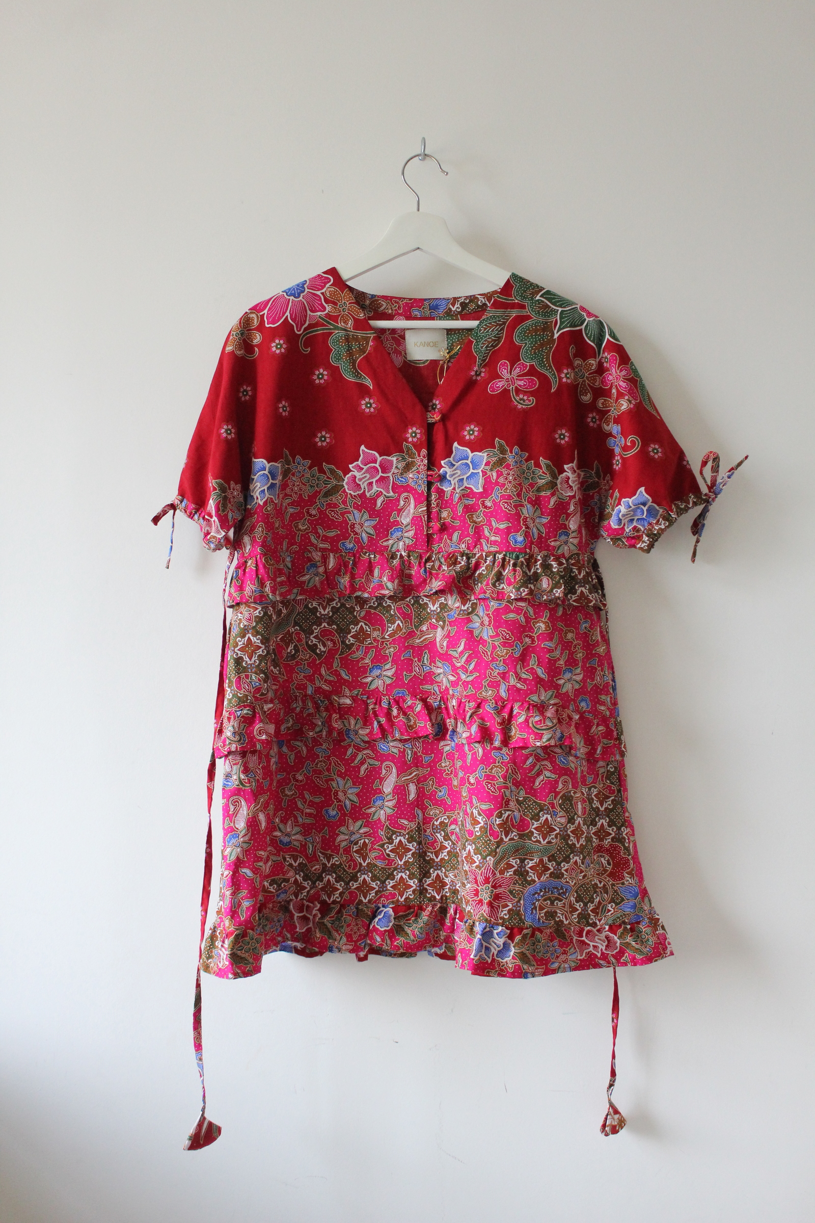 Batik Frill Dress - Bougainvillea