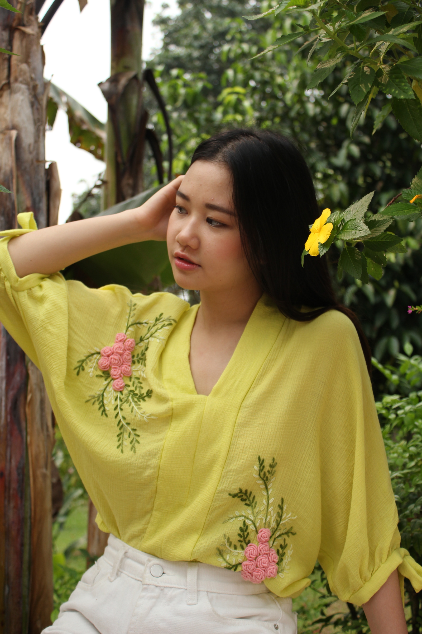 Silk crepe love top - Hope bright