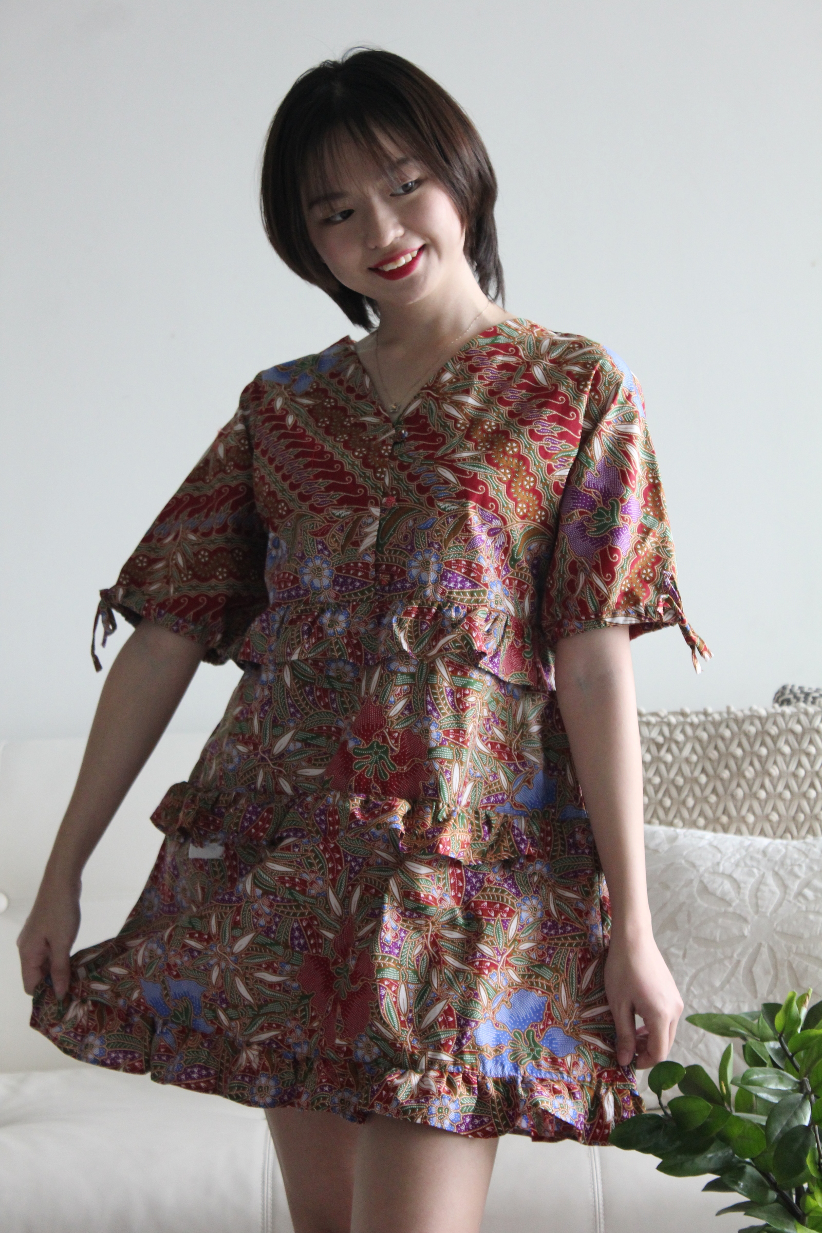 Batik Frill Dress - Rustic Rue