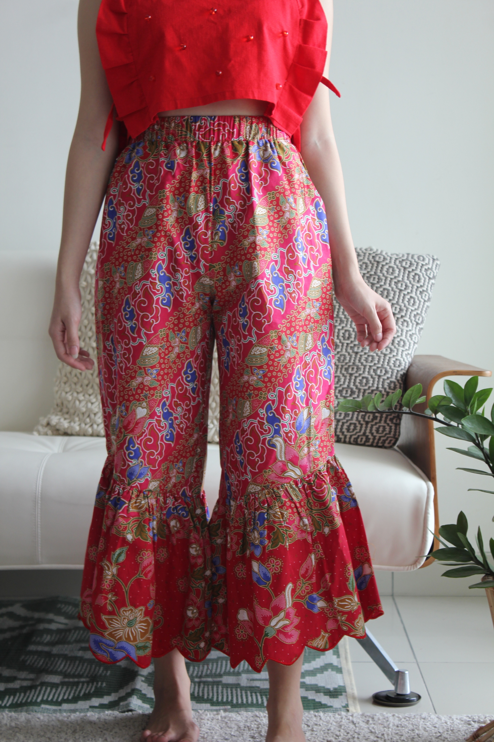 Scallop Batik Frou Pants - Nihon Clouds
