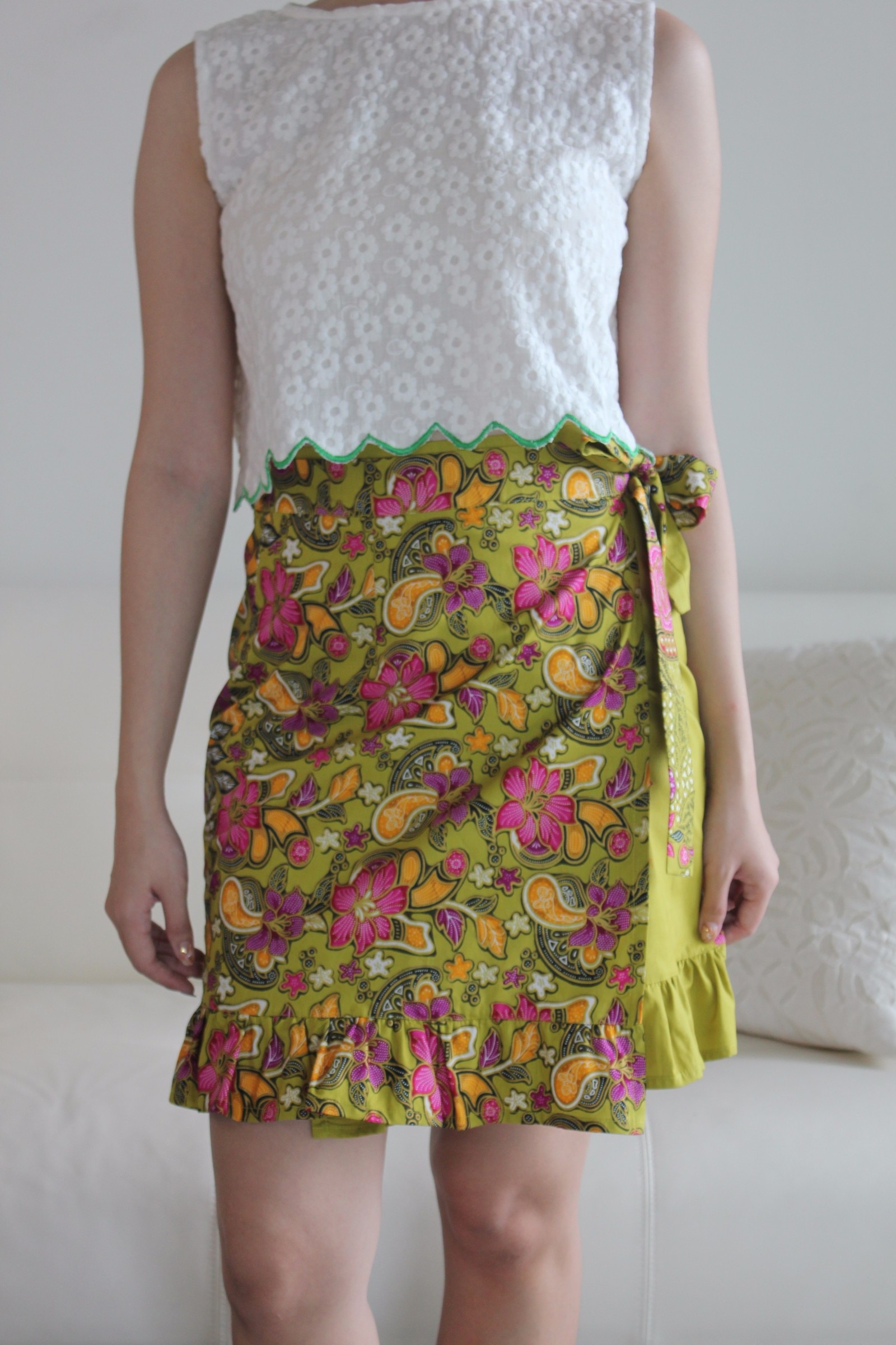 Lil Batik Wrap Skirt - Key Lime Pie