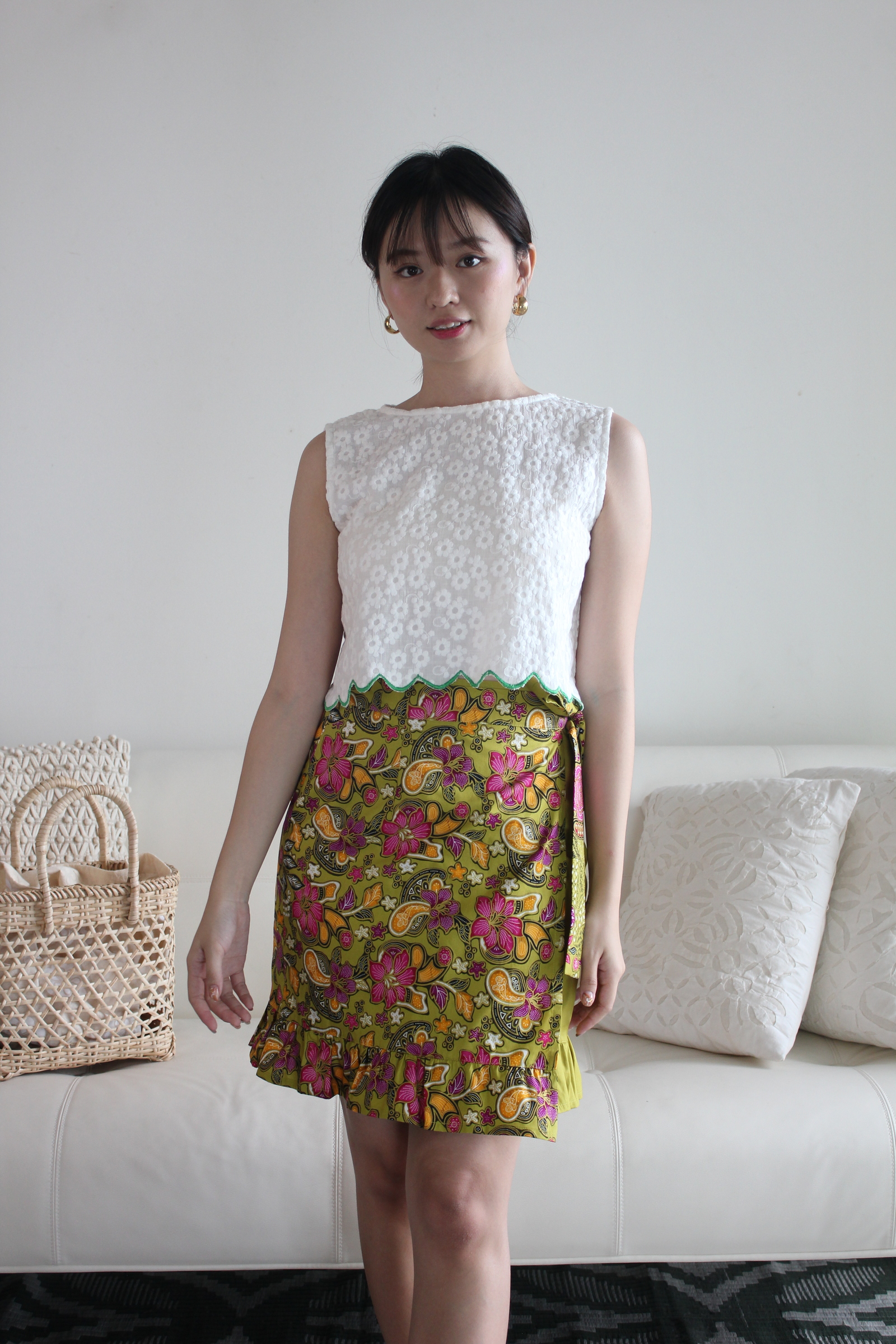 Lil Batik Wrap Skirt - Key Lime Pie