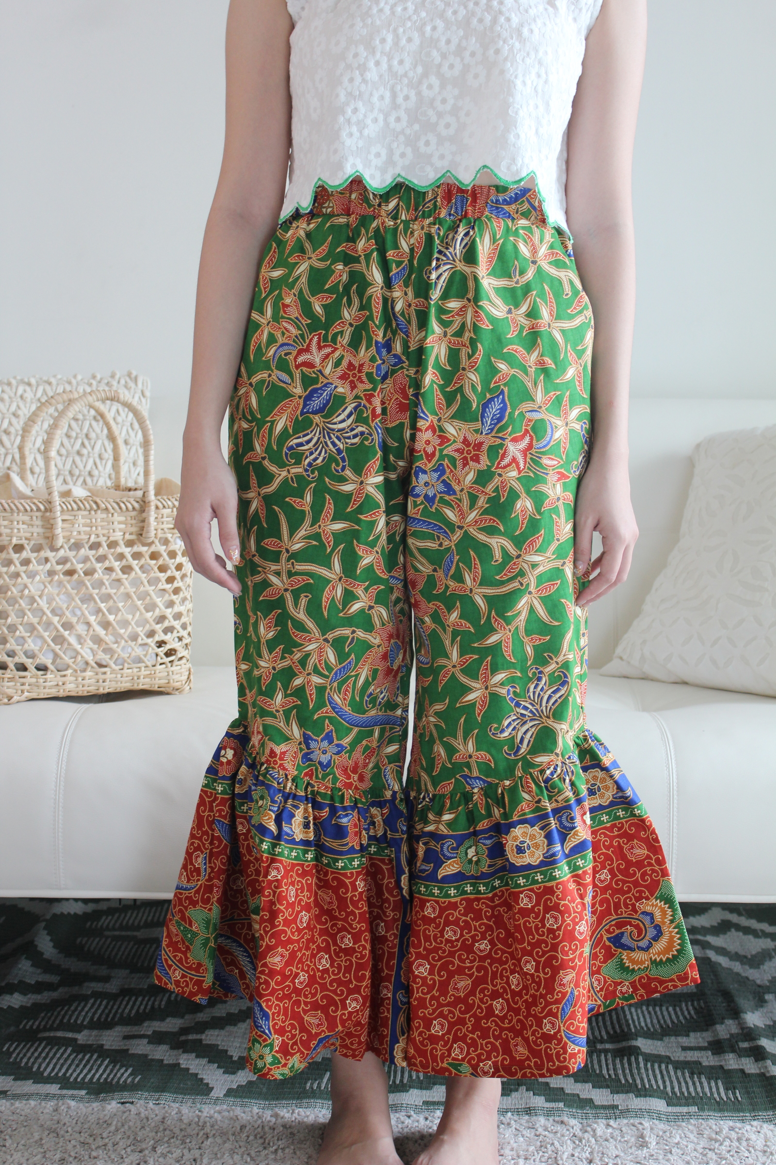 Batik Frou Pants - Tangerine Beauty