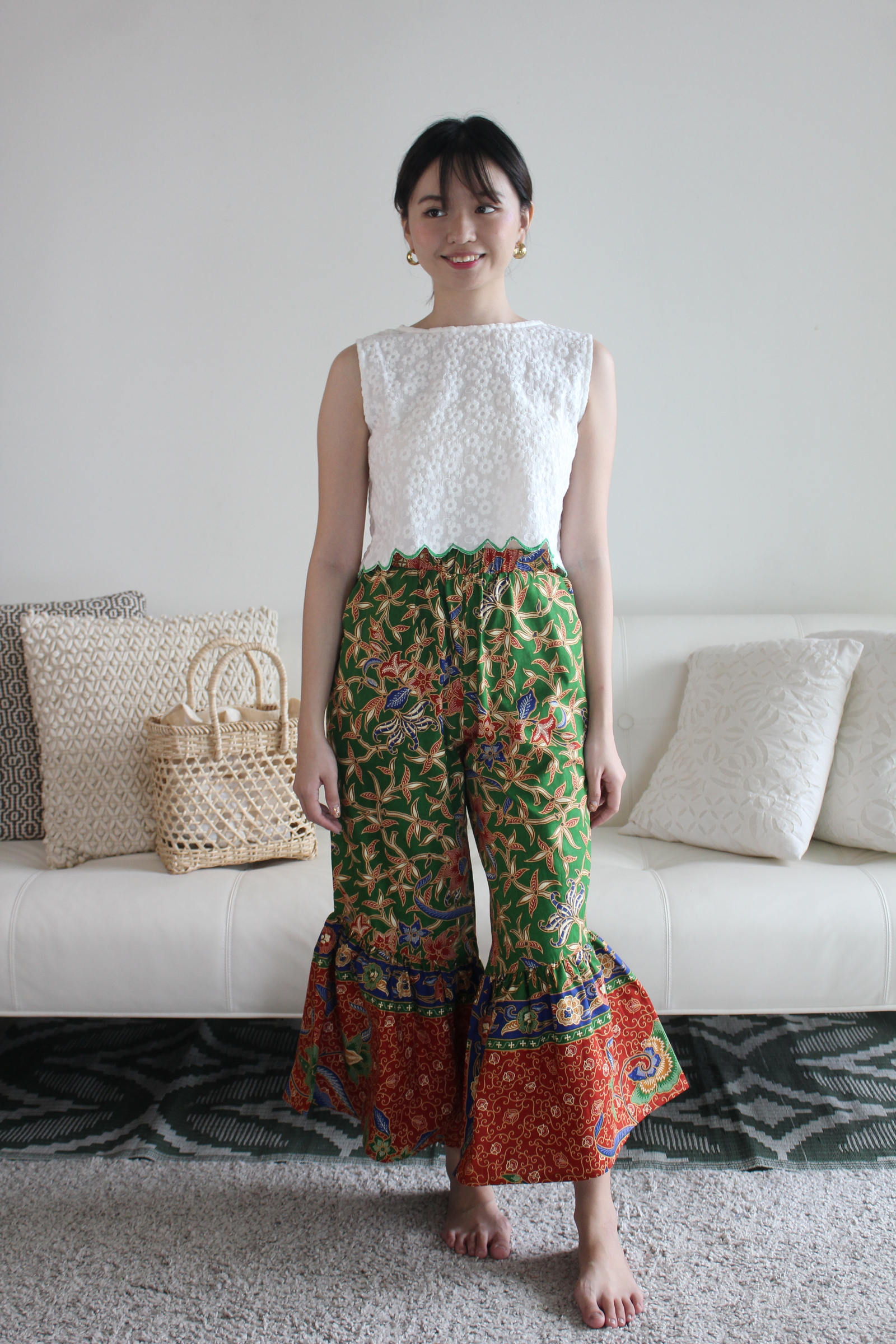 Batik Frou Pants - Tangerine Beauty