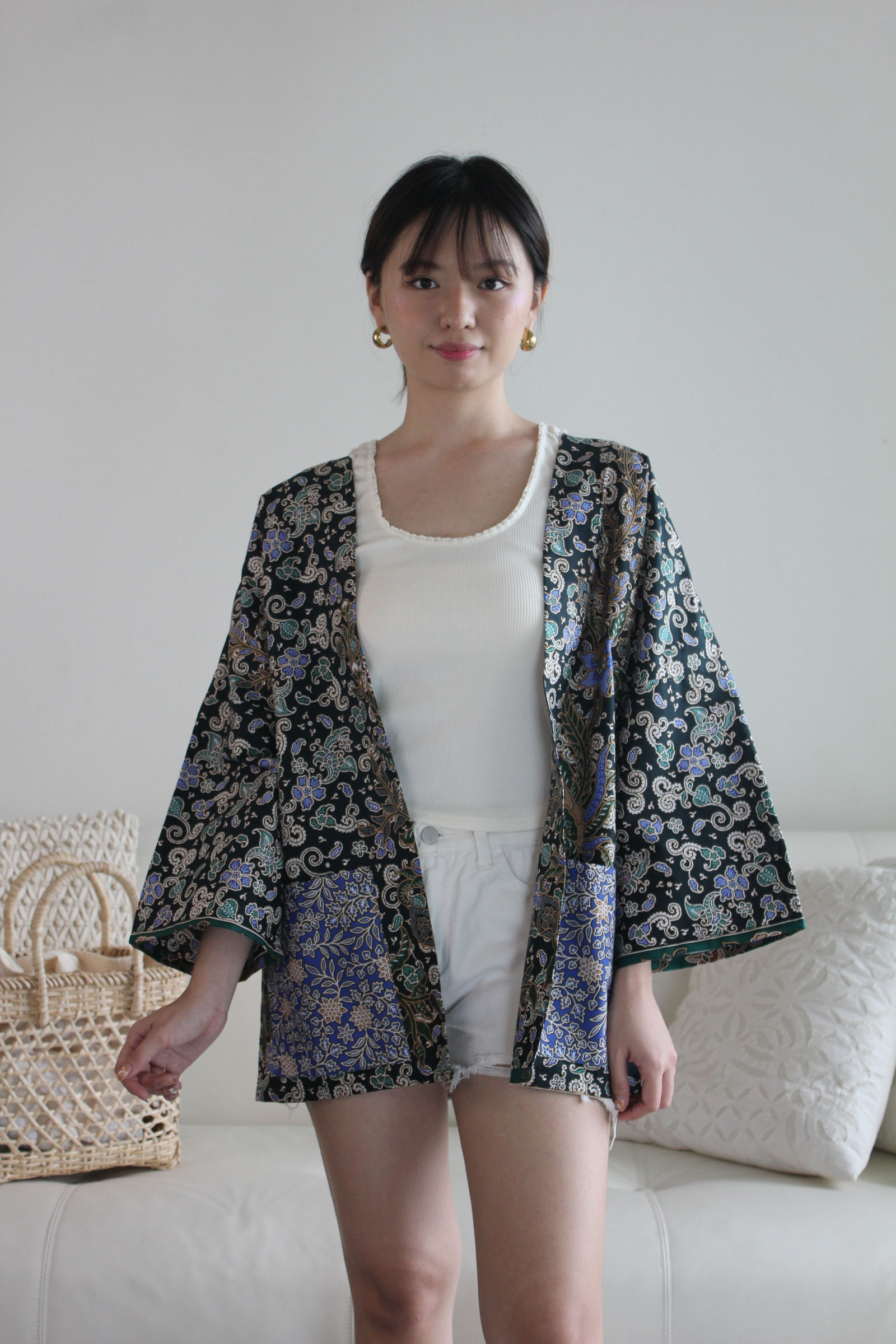 Batik Kimono - Seaweed Blue