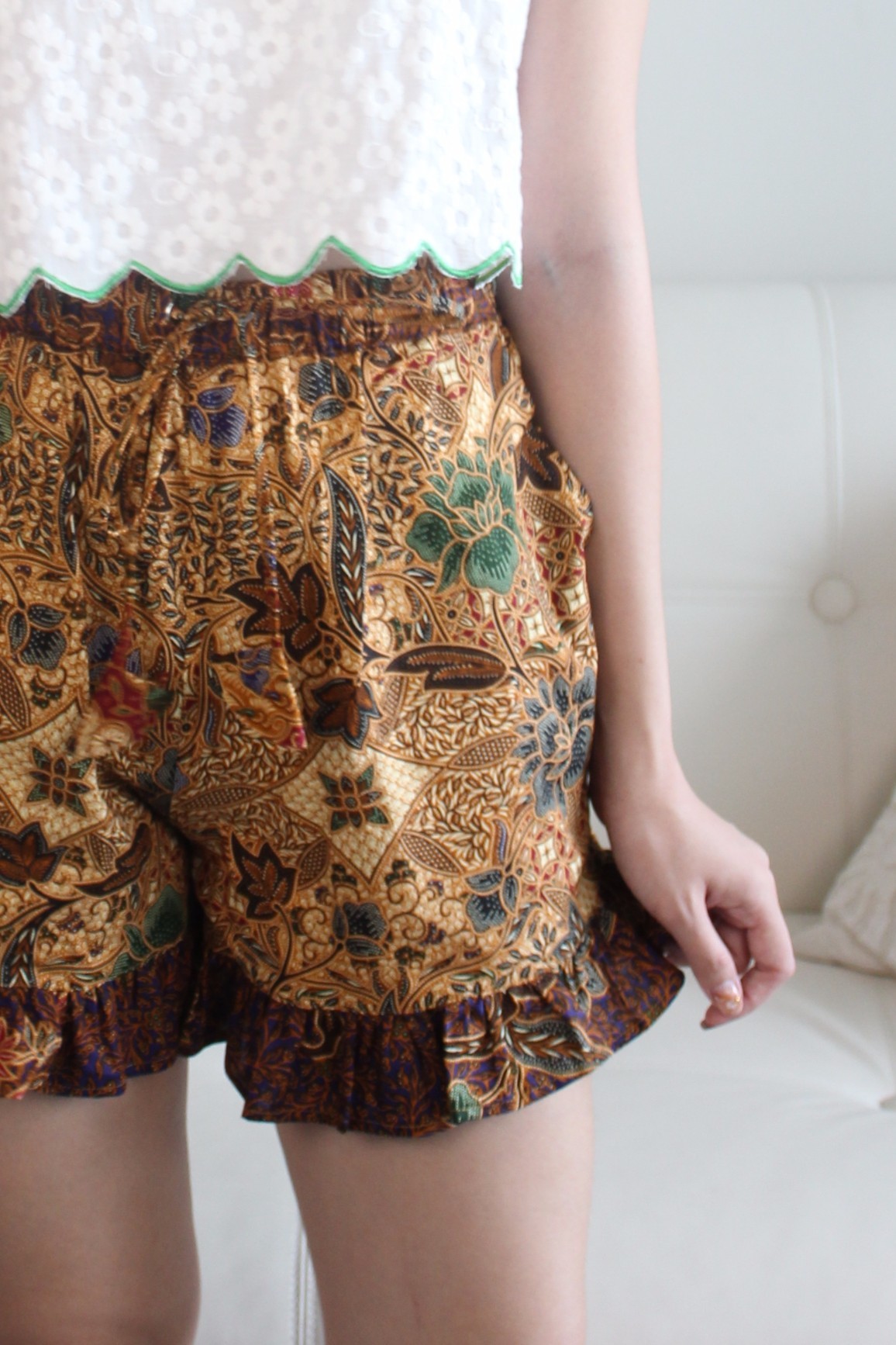 Batik Frou Shorts - Oceana Blue