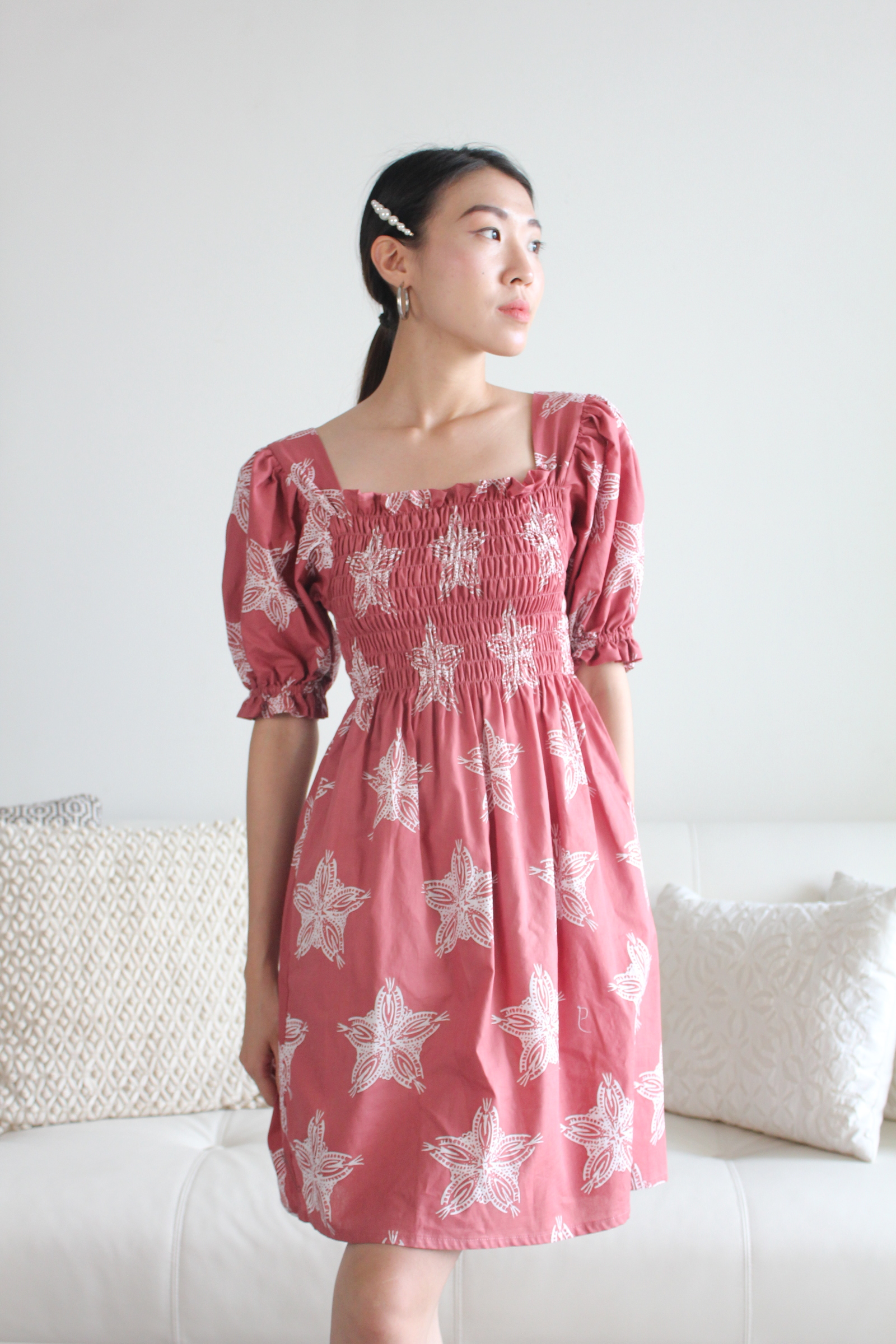 Babydoll Dress - Starla Dusty Rose (Batik Terap)