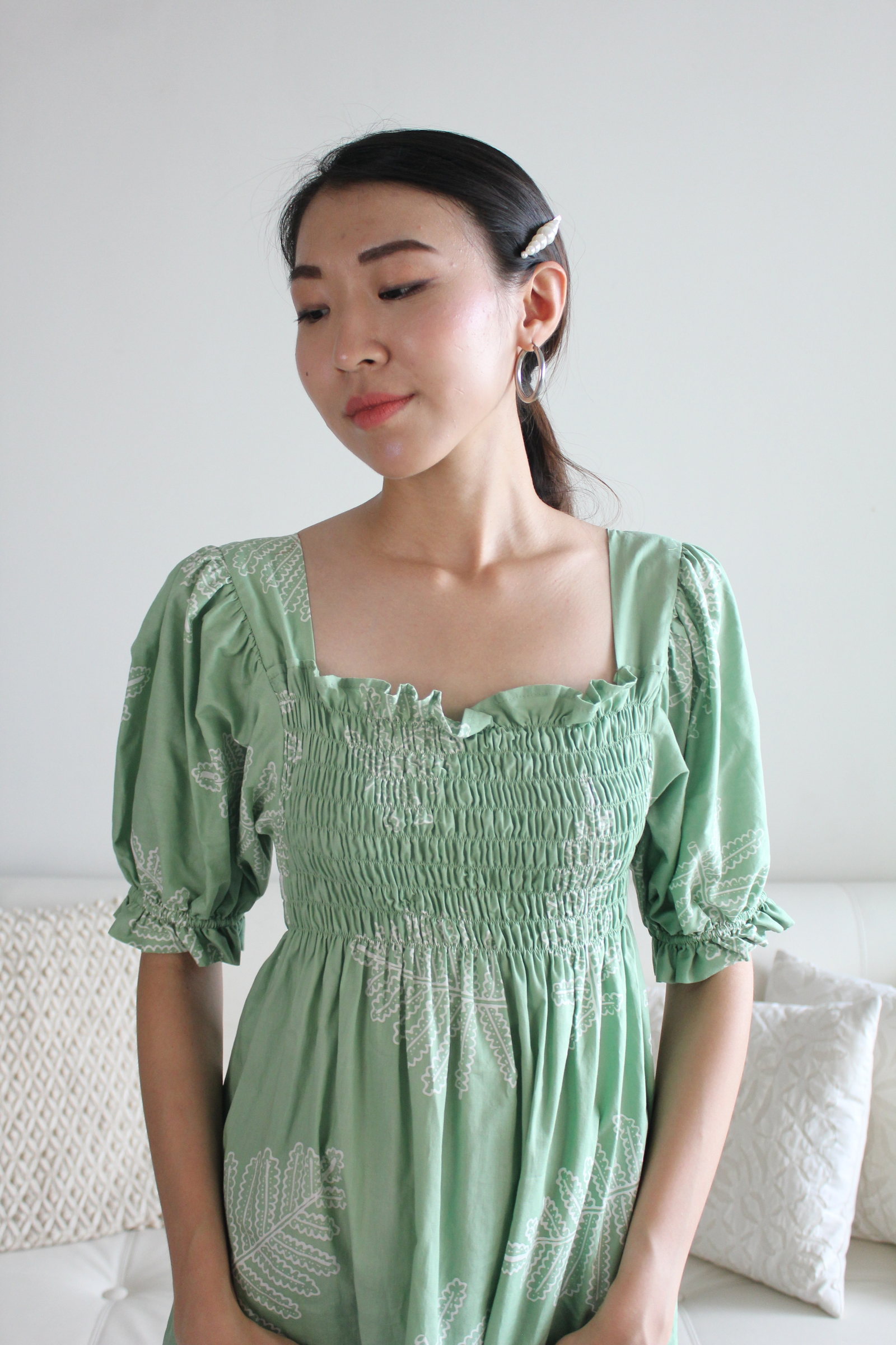 Babydoll Dress - Fern Sage (Batik Terap)