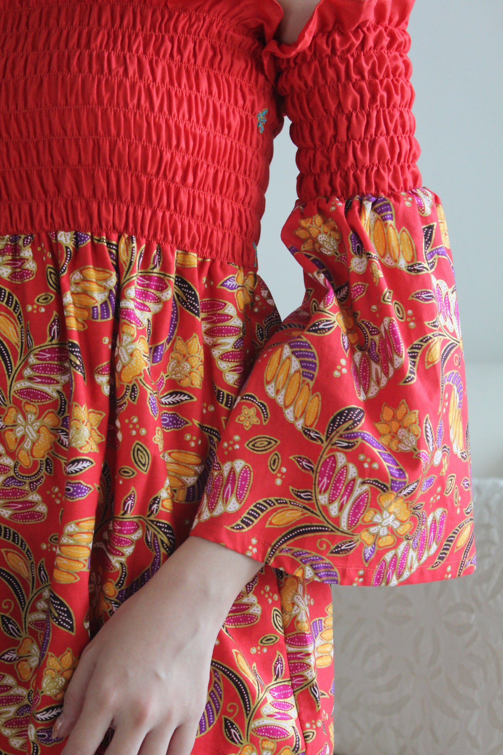 Bella Dress - Tangerine Star (Goldline Batik)