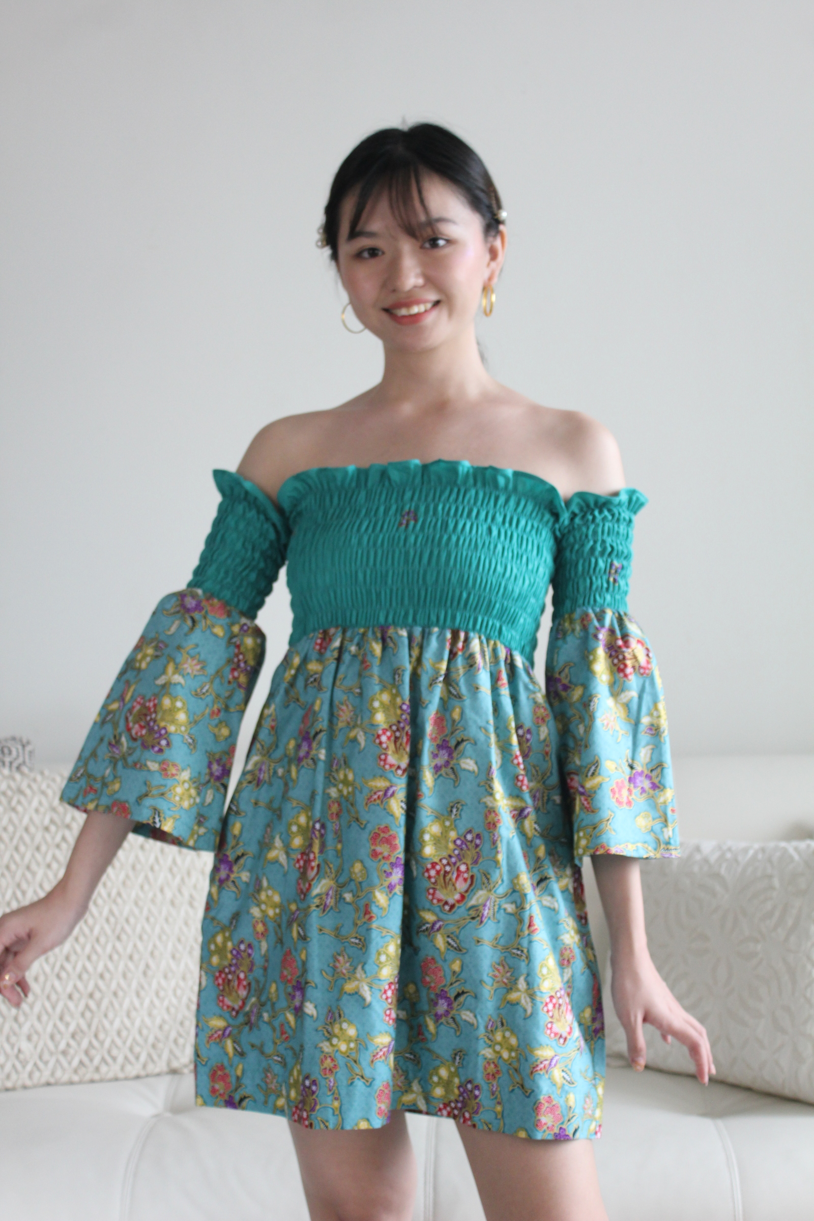Bella Dress -Tequila Teal  (Goldline Batik)