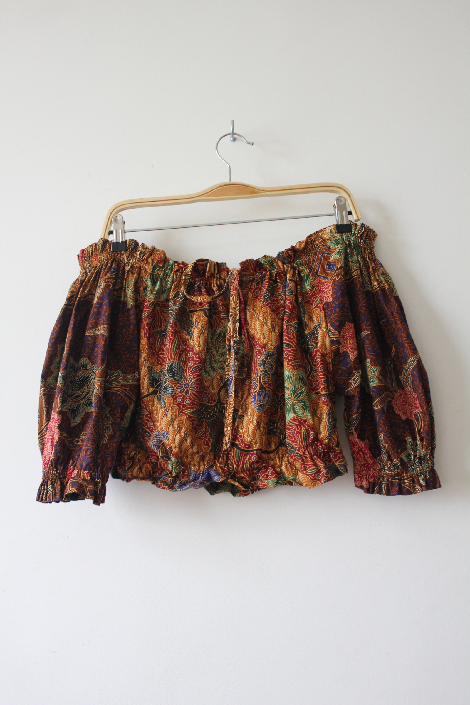 Cropped Batik Blouse - Autumn in my heart