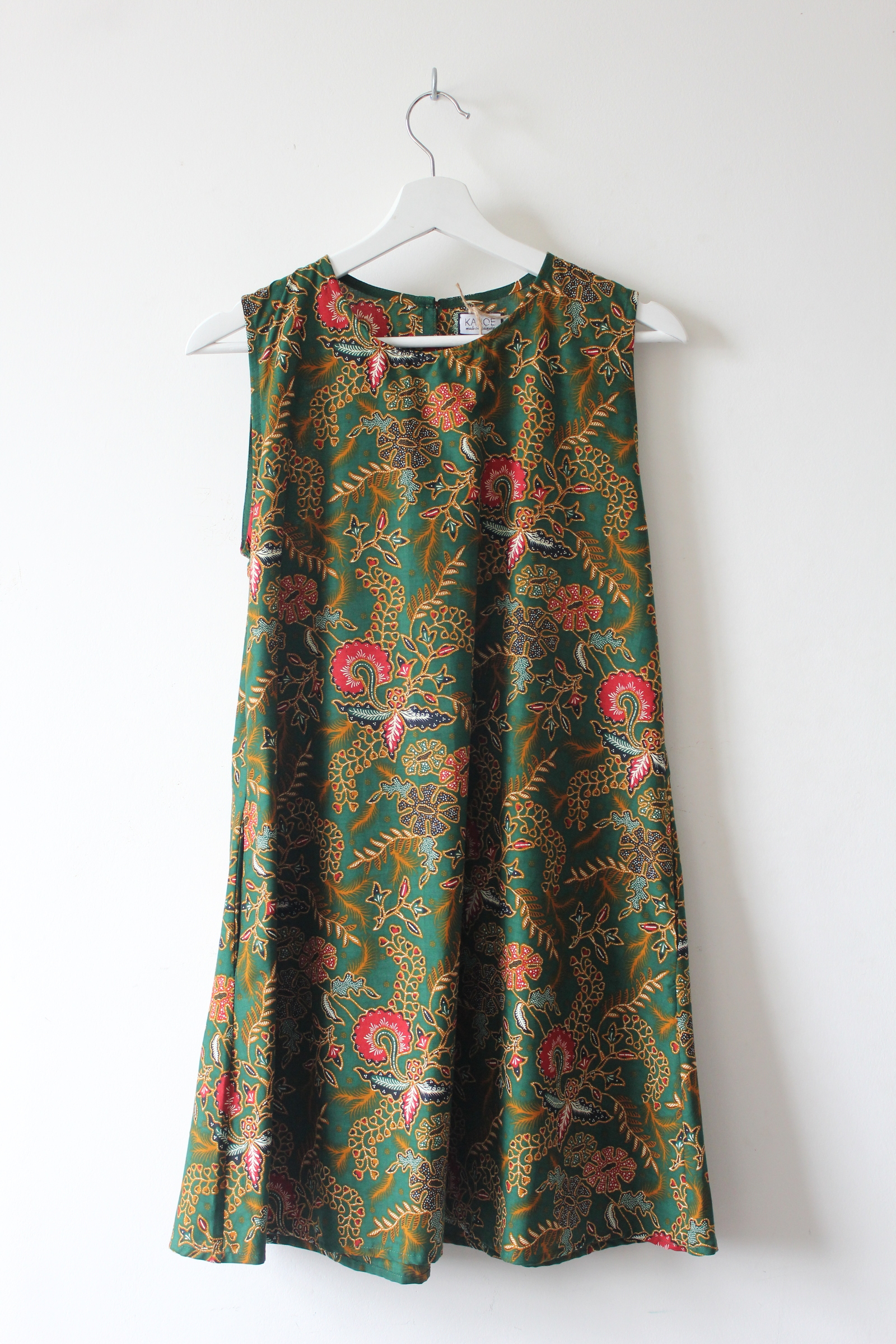 Batik Shift Dress (M) - Herb