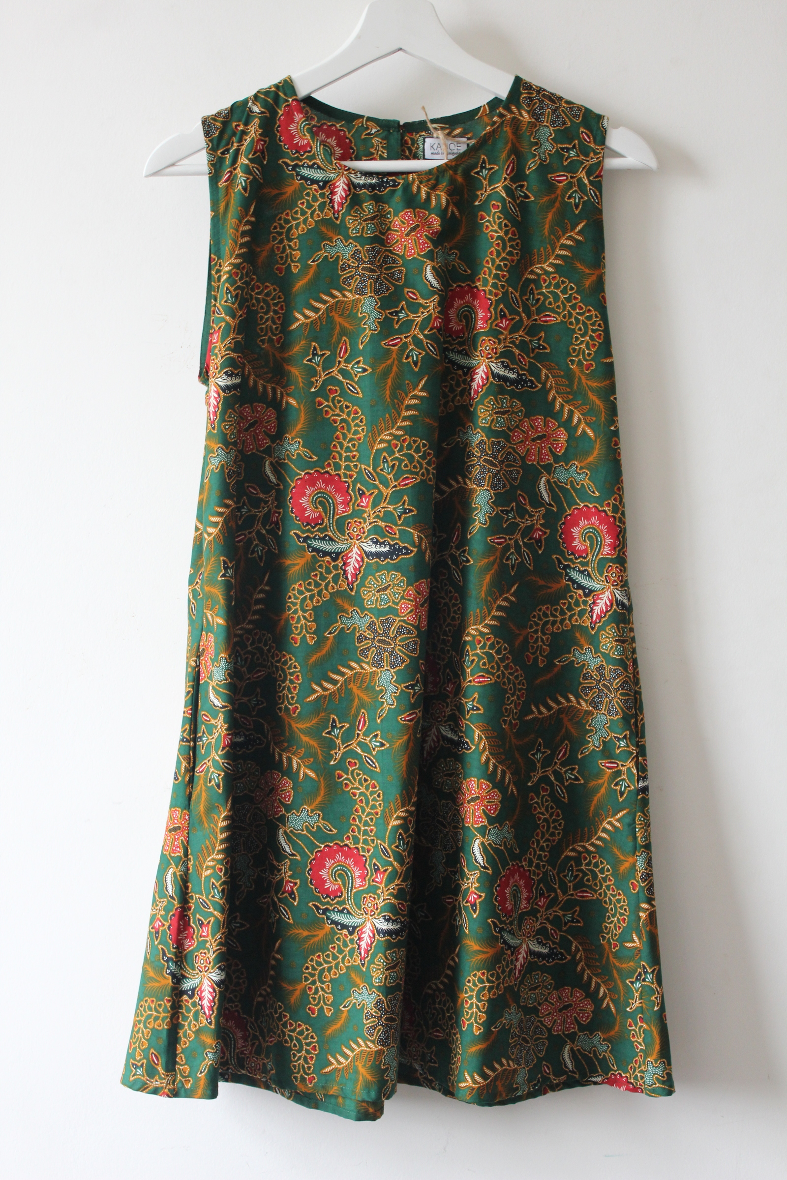 Batik Shift Dress (M) - Herb