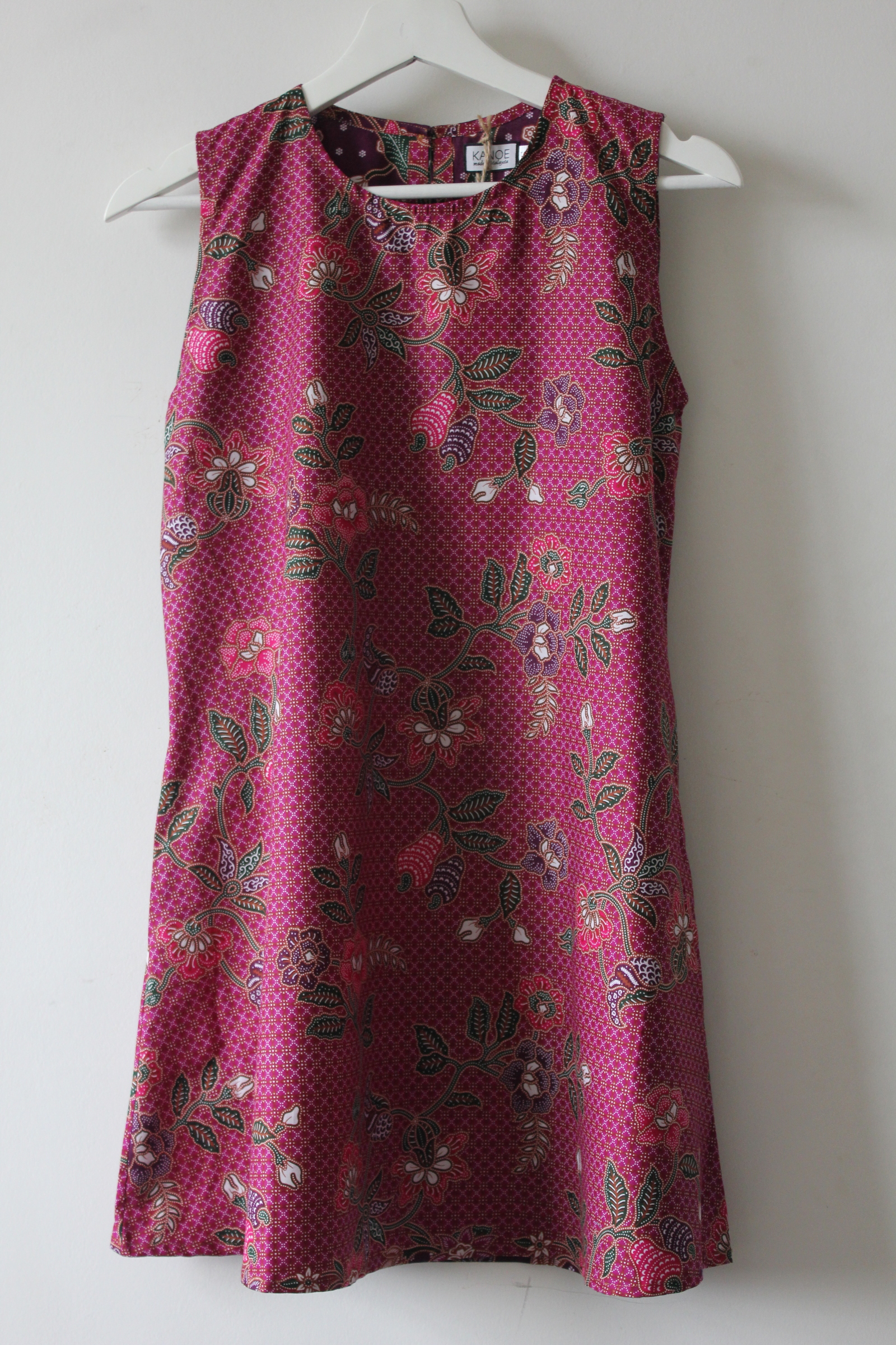 Batik Shift Dress (S) - Rose Wine