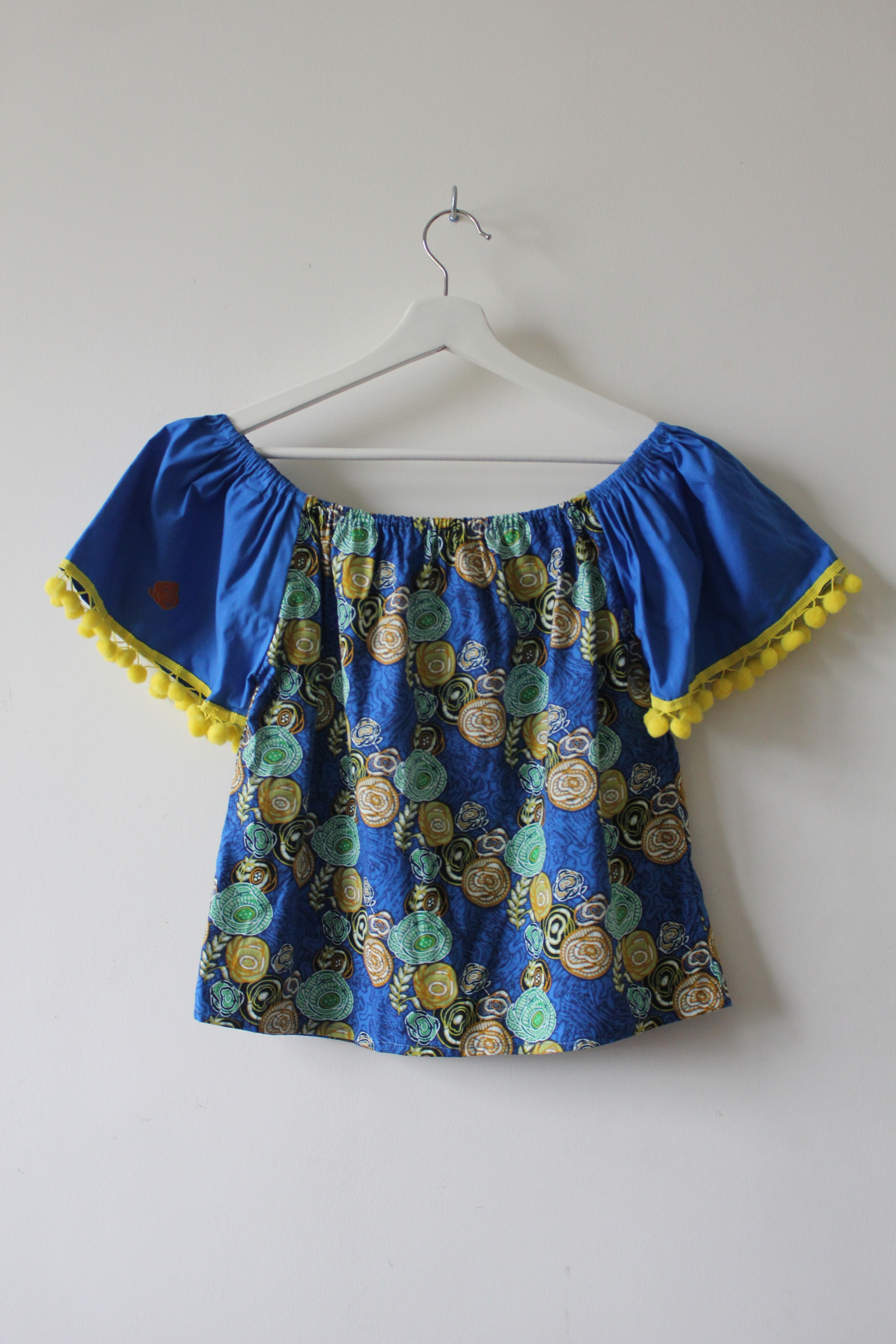 Off Shoulder Batik Top - Oceana ( Pom-Pom )