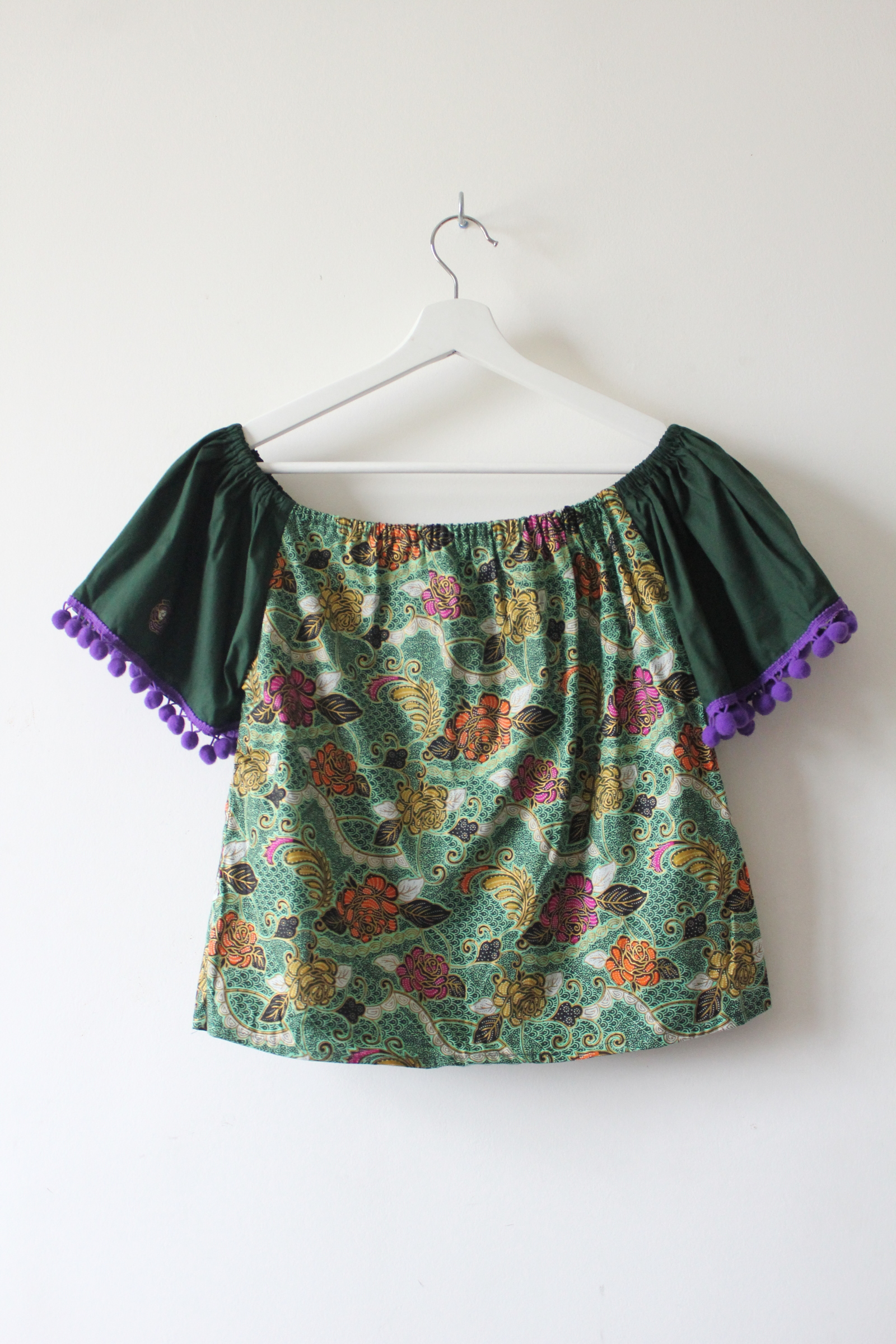 Off Shoulder Batik Top - Felly ( Pom-Pom )