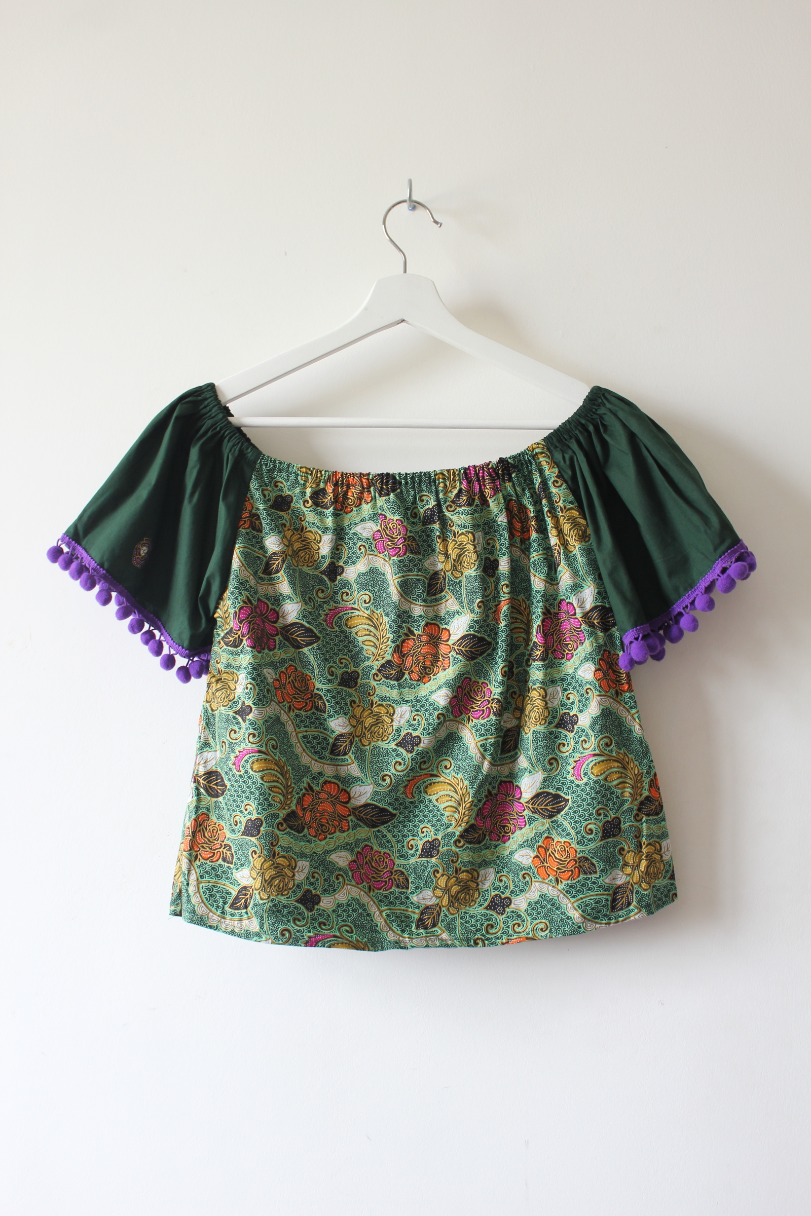 Off Shoulder Batik Top - Felly ( Pom-Pom )