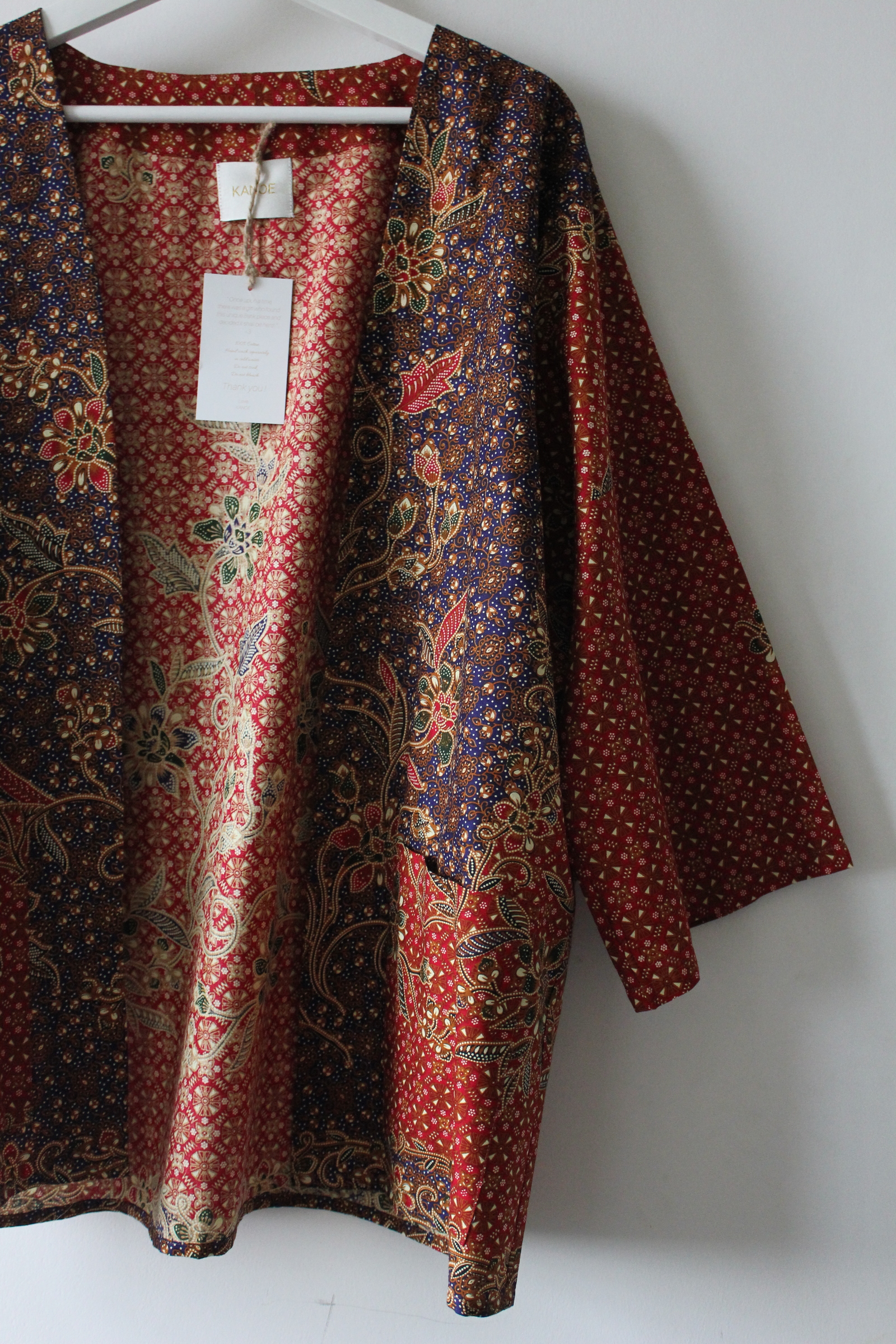 Batik Kimono Basic - Tiki ( Maroon )