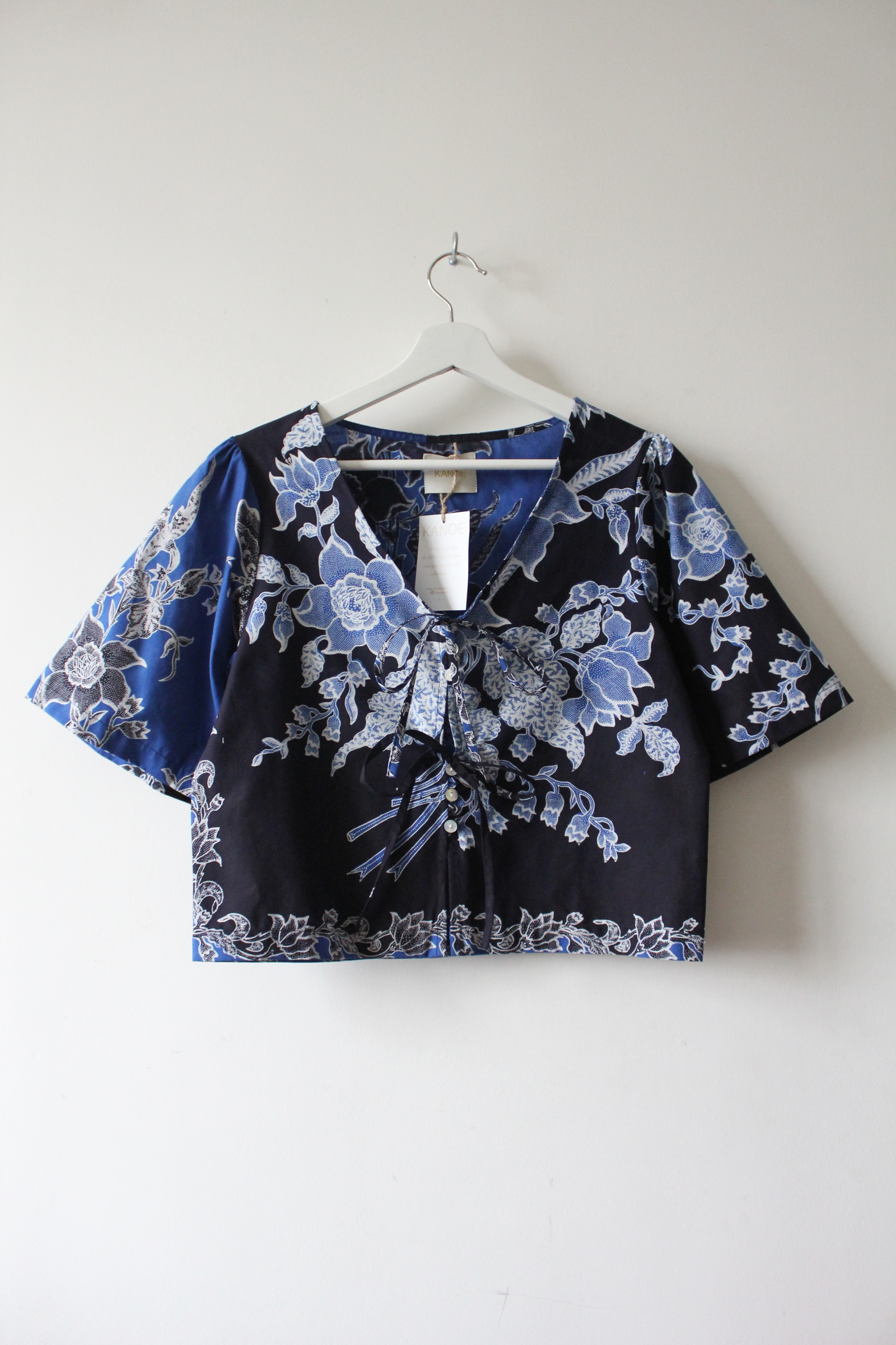 Pastel Bell Sleeve Top - Judy ( Vintage Handstamped Batik )
