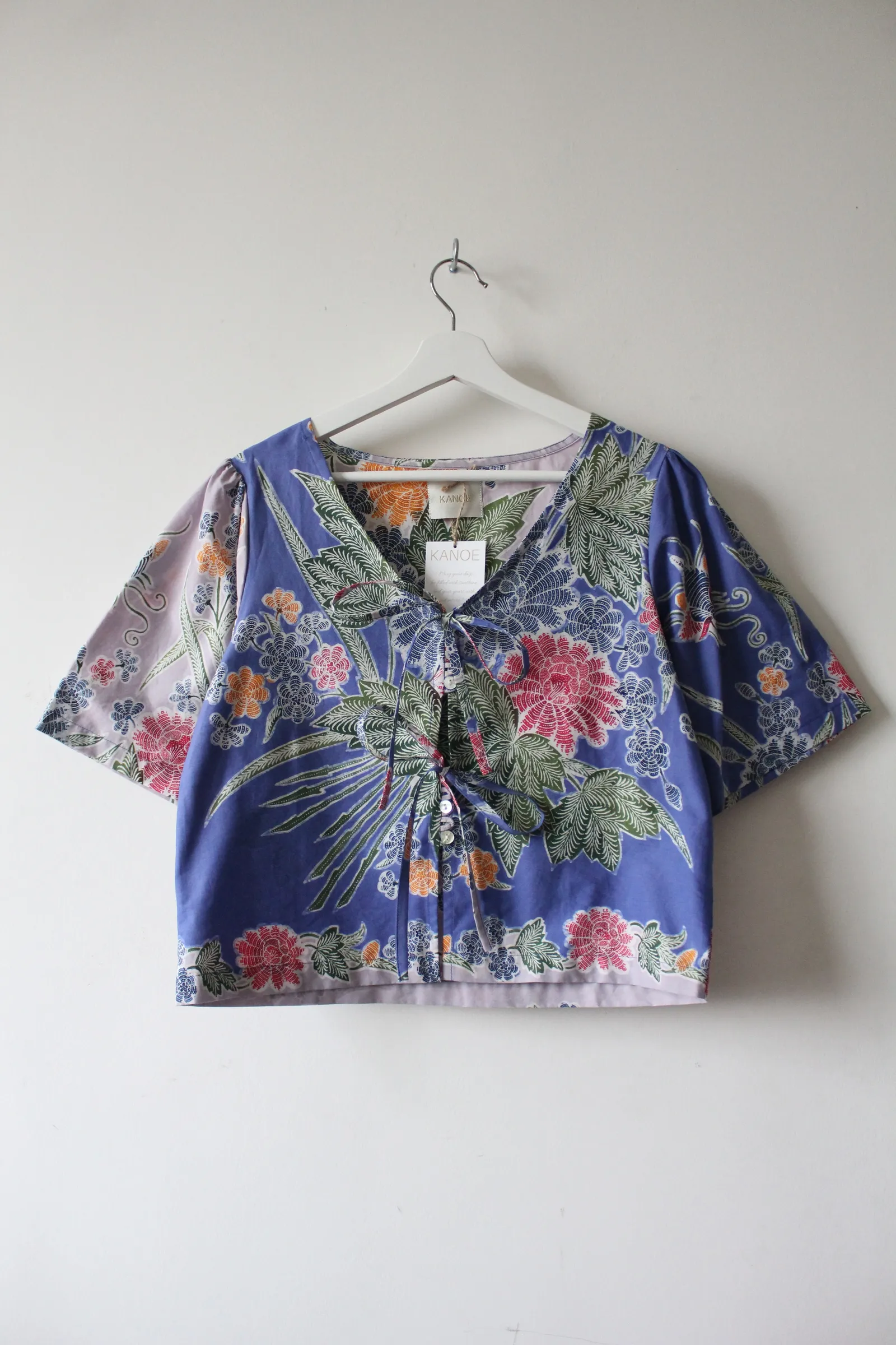 Pastel Bell Sleeve Top - Evelyn ( Vintage Handstamped Batik )