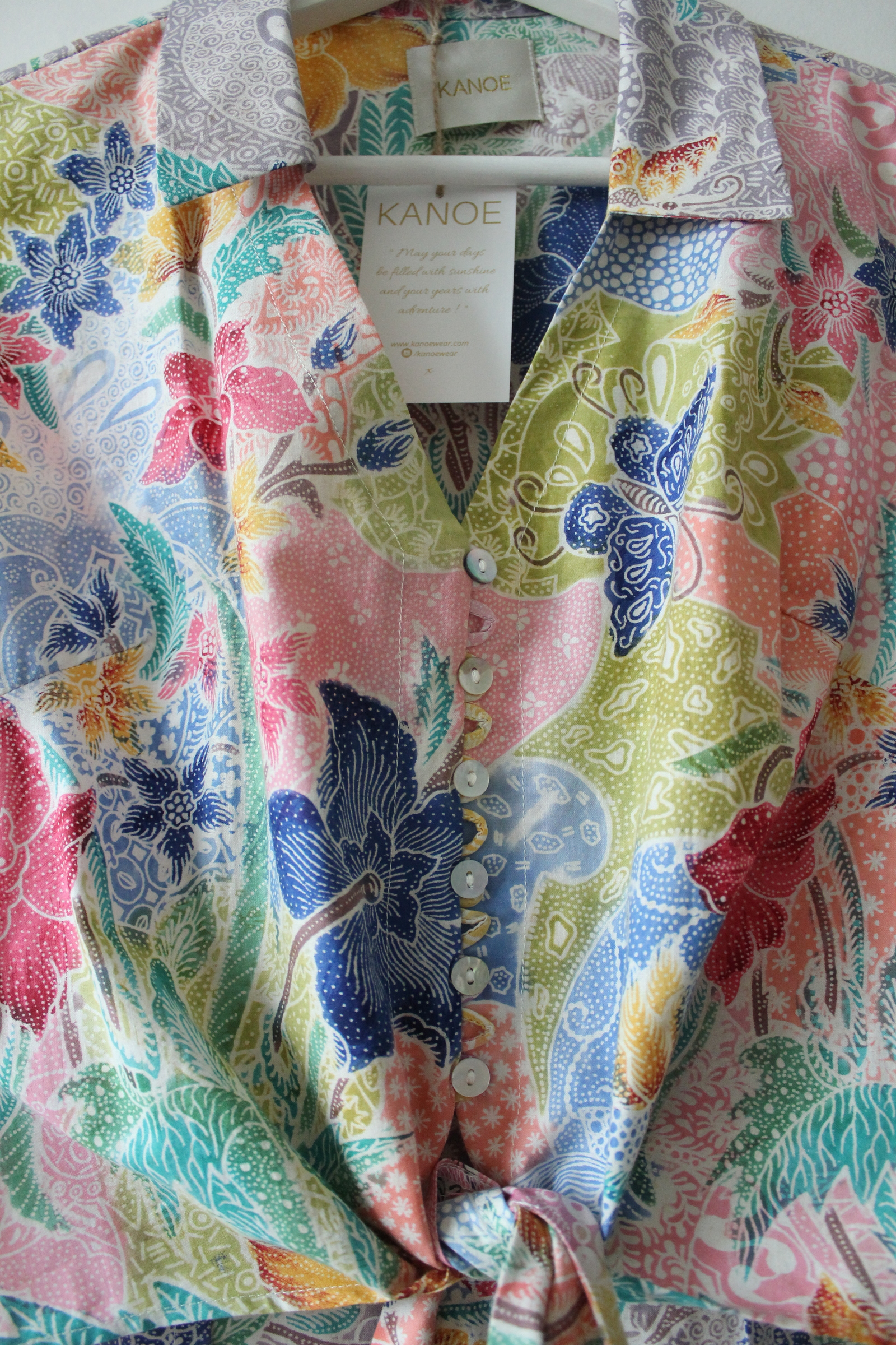 Pastel Sleeveless Vintage Top - Phyllis ( Handstamped Batik )