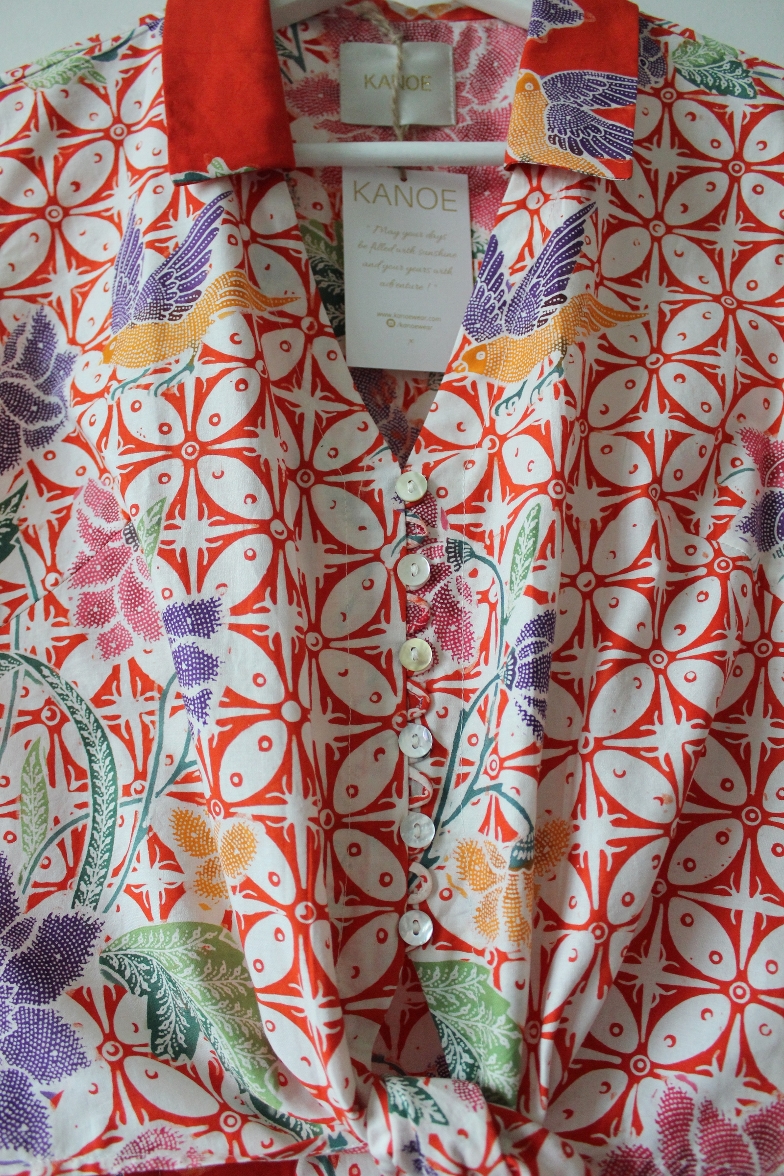Pastel Sleeveless Vintage Top - Eloise ( Handstamped Batik )