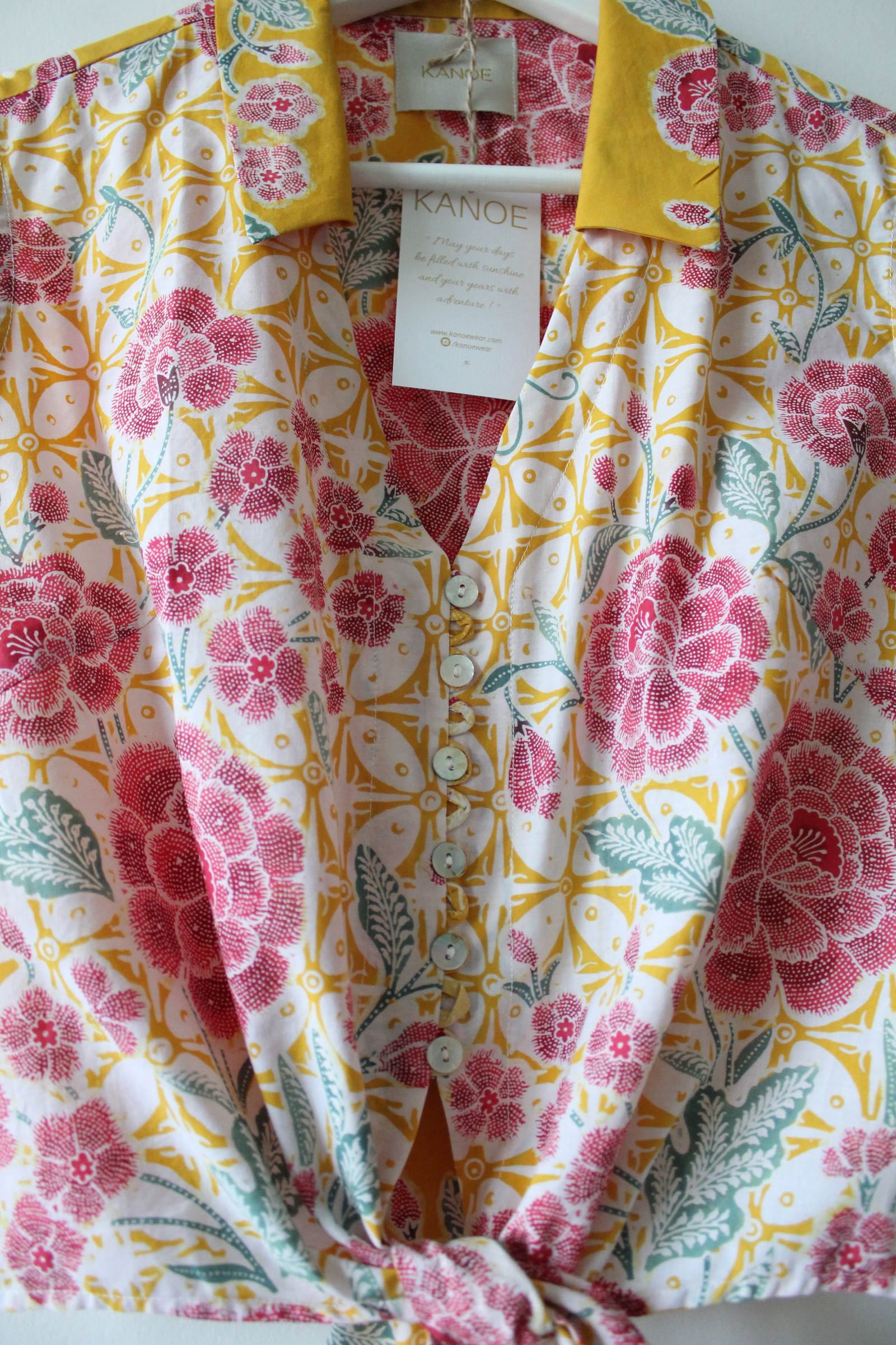 Pastel Sleeveless Vintage Top - Daphne ( Handstamped Batik )