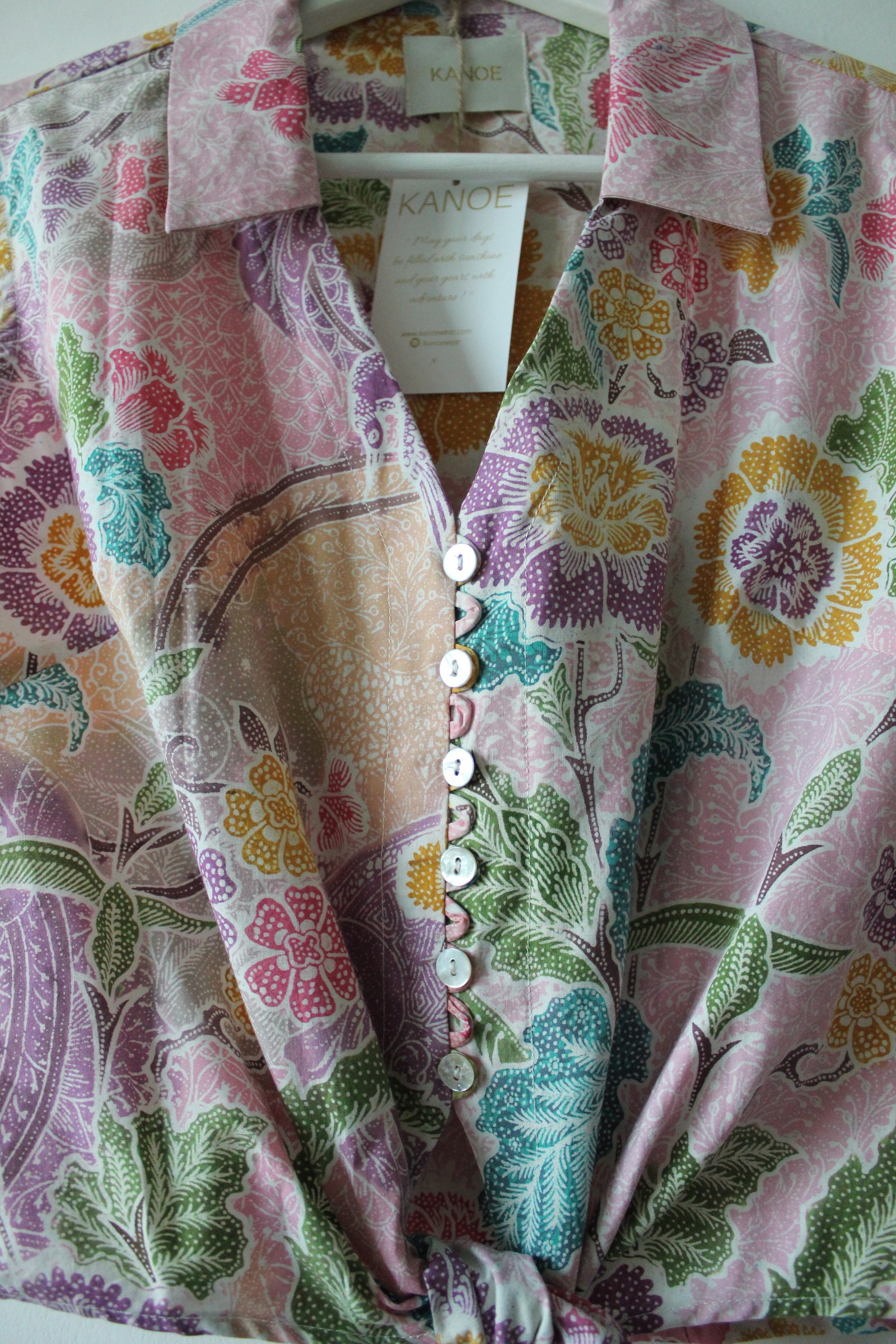 Pastel Sleeveless Vintage Top - Lydia ( Handstamped Batik )