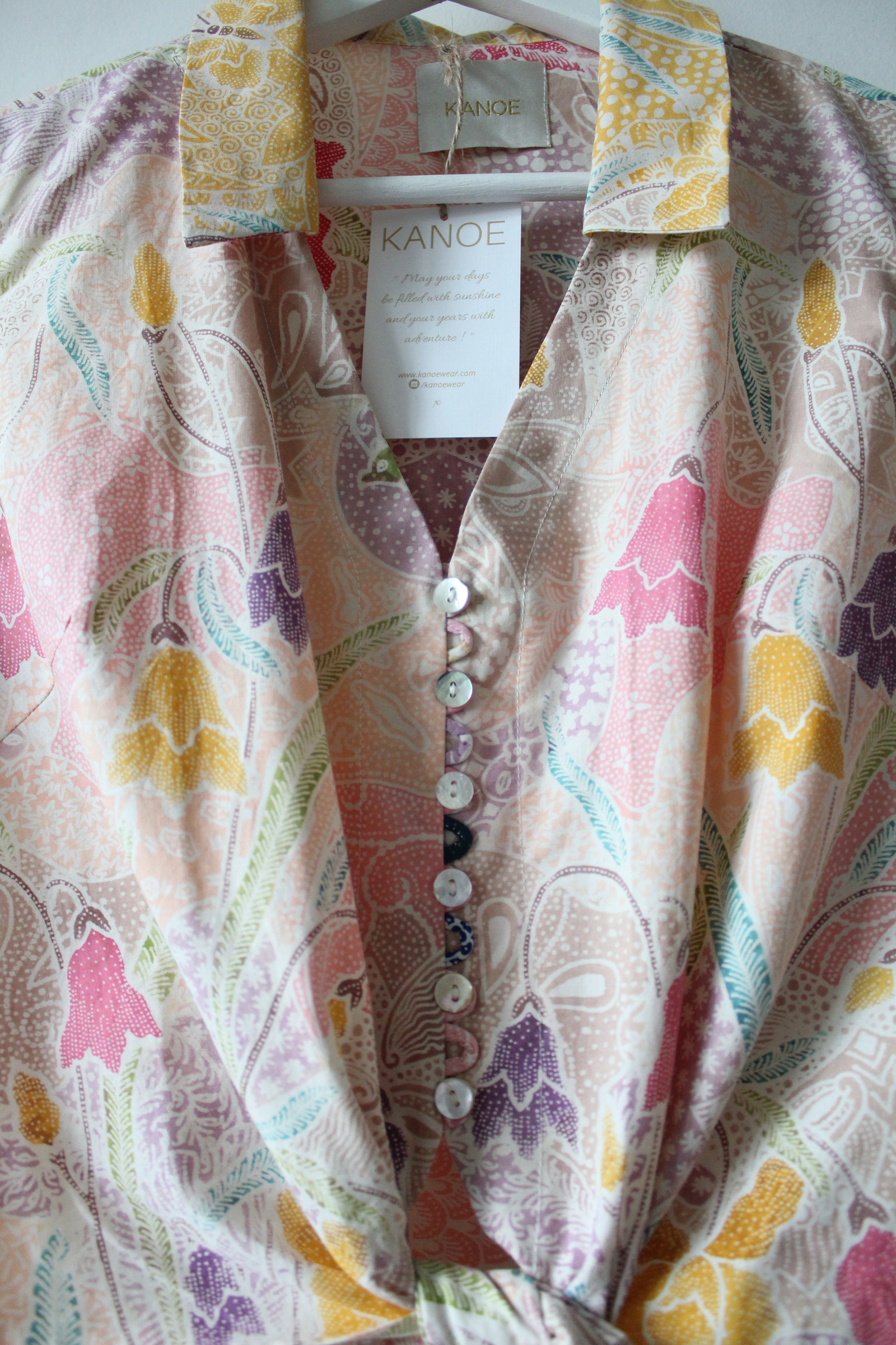 Pastel Sleeveless Vintage Top - Elsie ( Handstamped Batik )