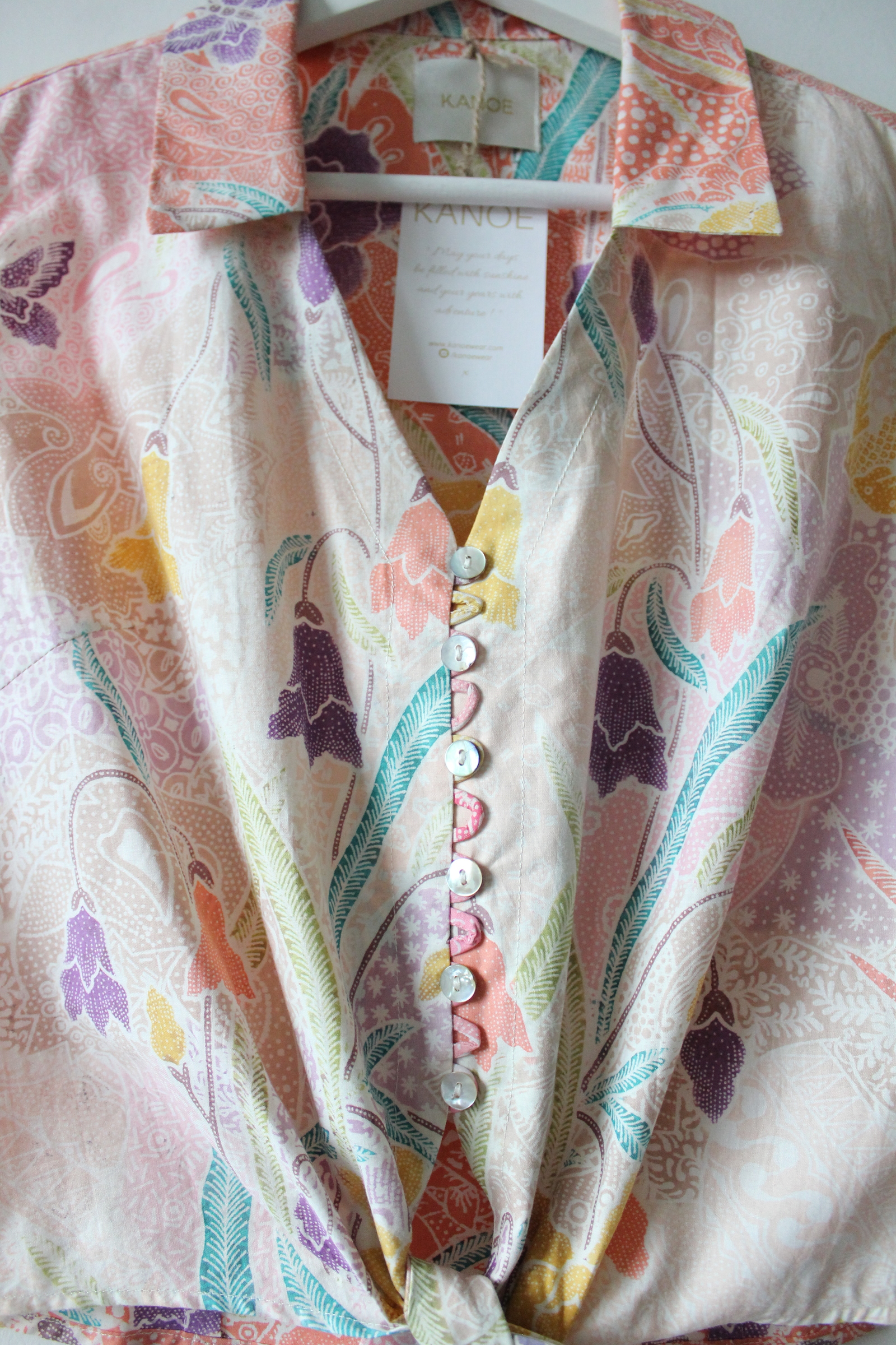 Pastel Sleeveless Vintage Top - Ester ( Handstamped Batik )