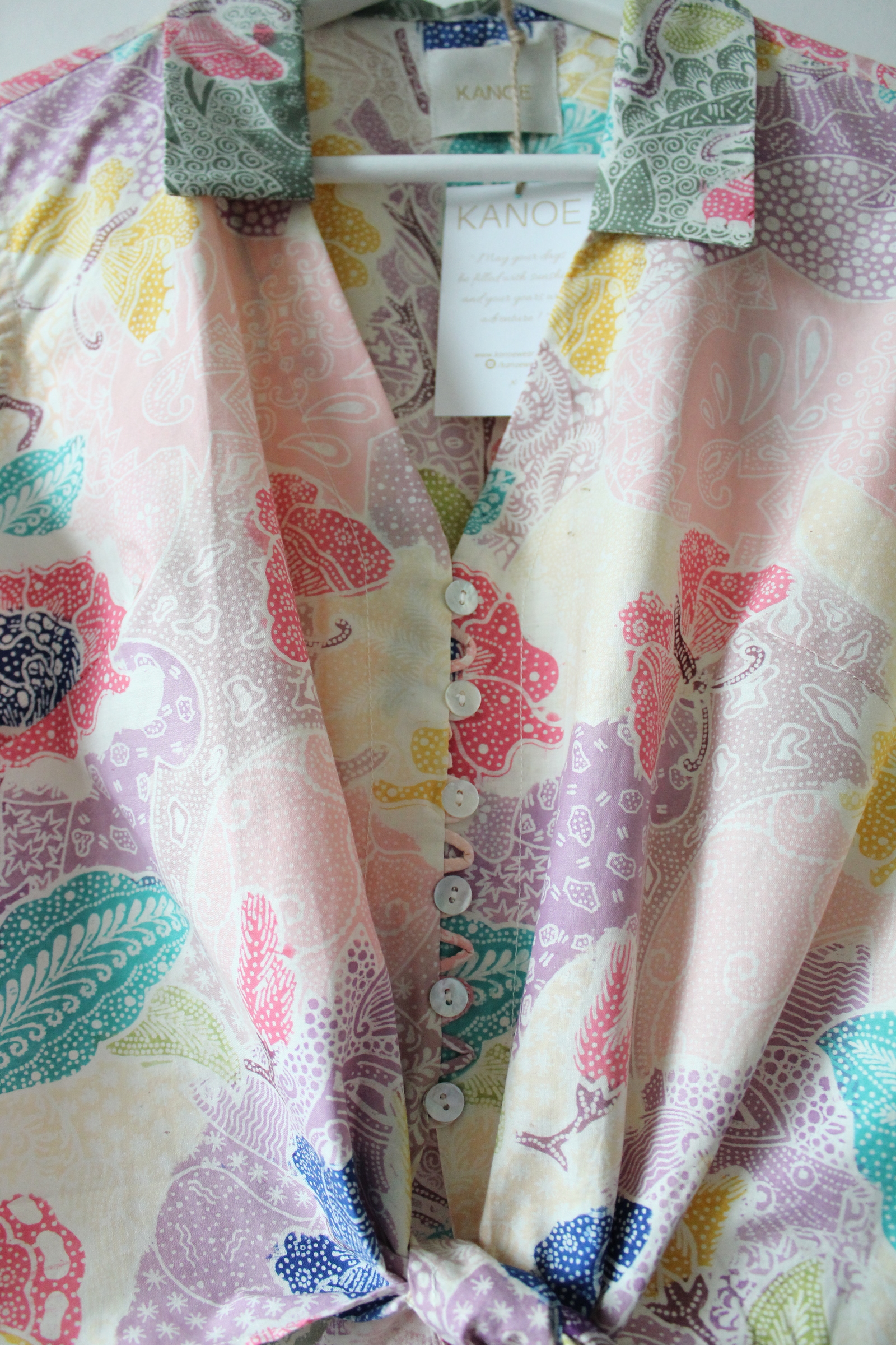 Pastel Sleeveless Vintage Top - Heather ( Handstamped Batik )