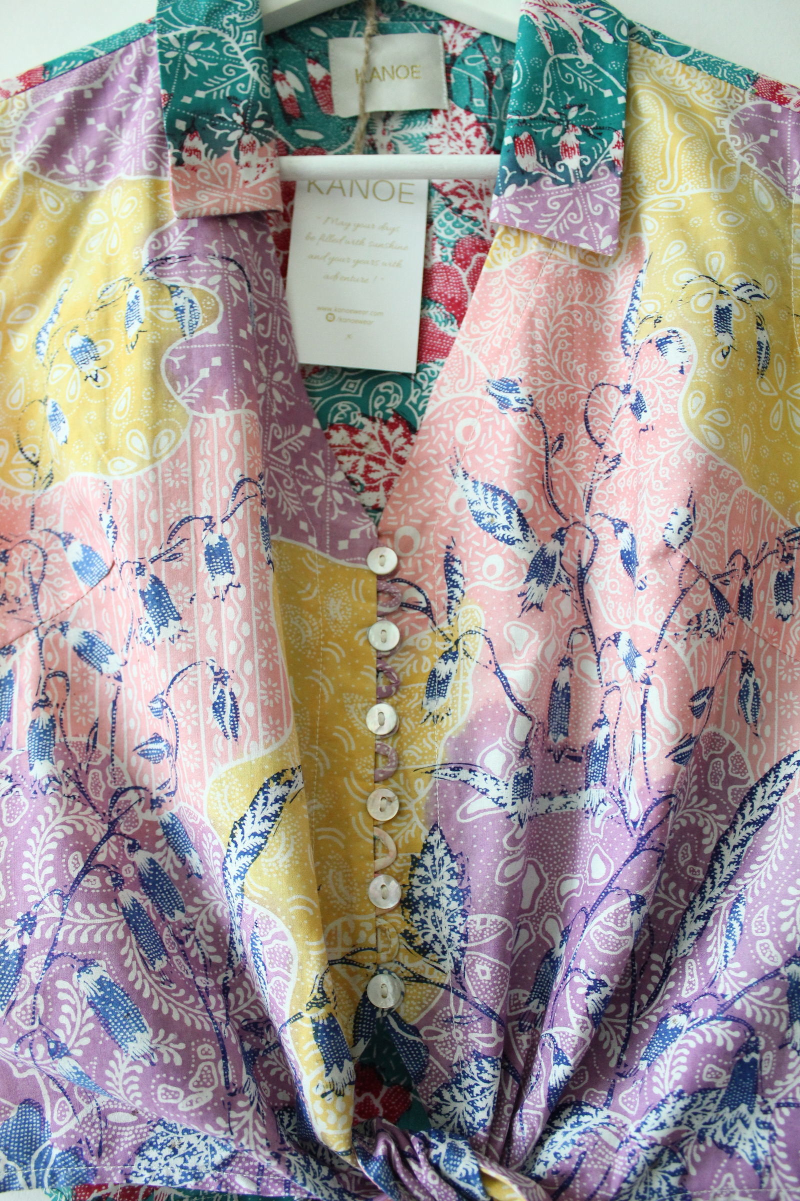 Pastel Sleeveless Vintage Top - Grace (Blue) ( Handstamped Batik )