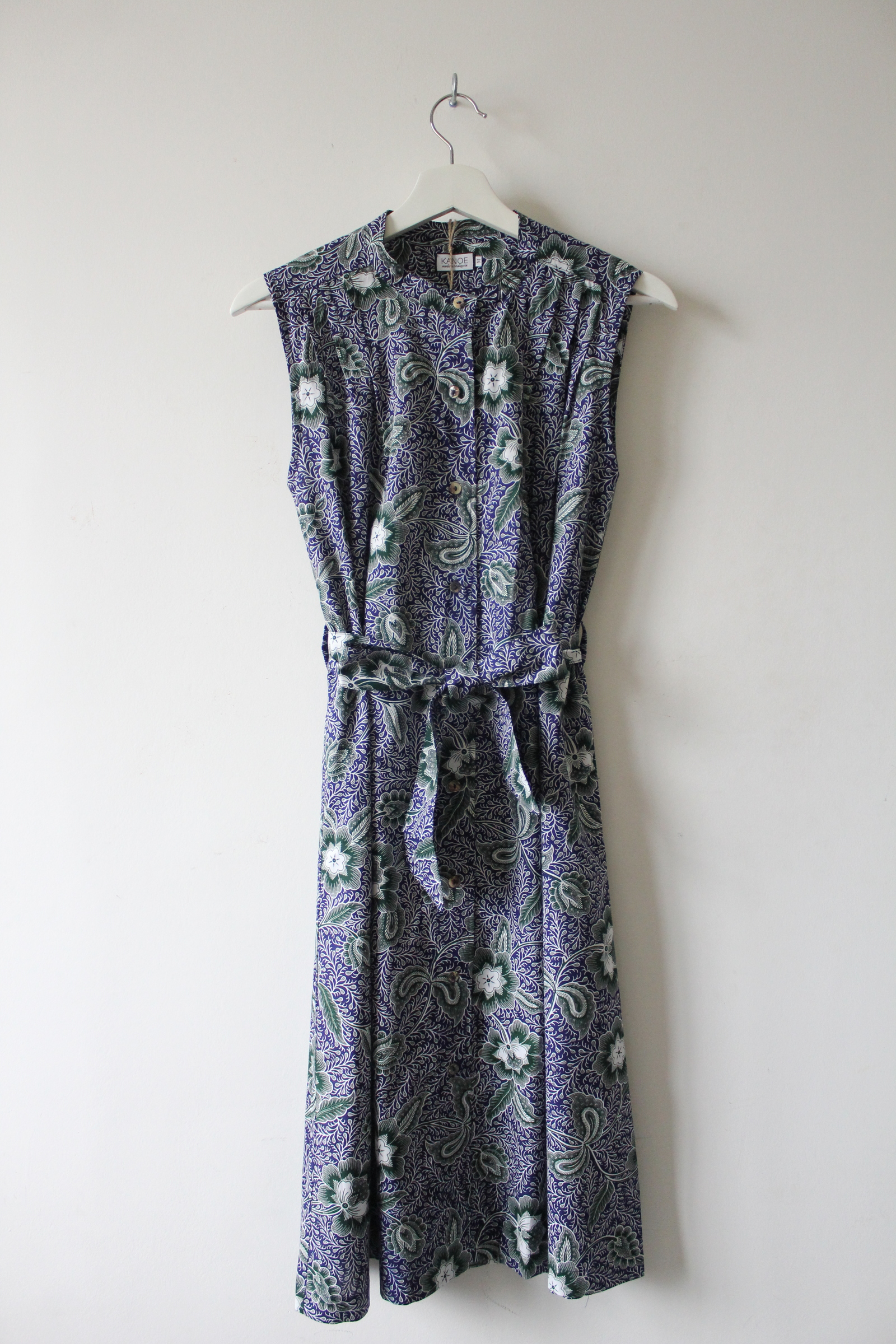 Button Down Dress (M) - Suvi (Green/ Blue)