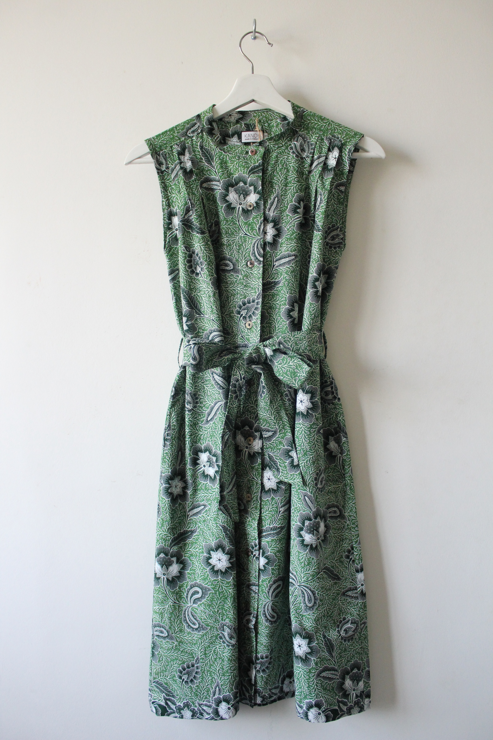 Button Down Dress (S) - Suvi (Lime/ Green)