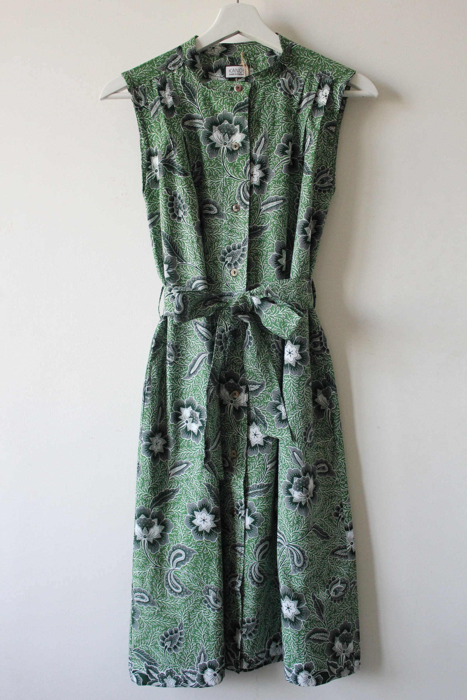 Button Down Dress (S) - Suvi (Lime/ Green)