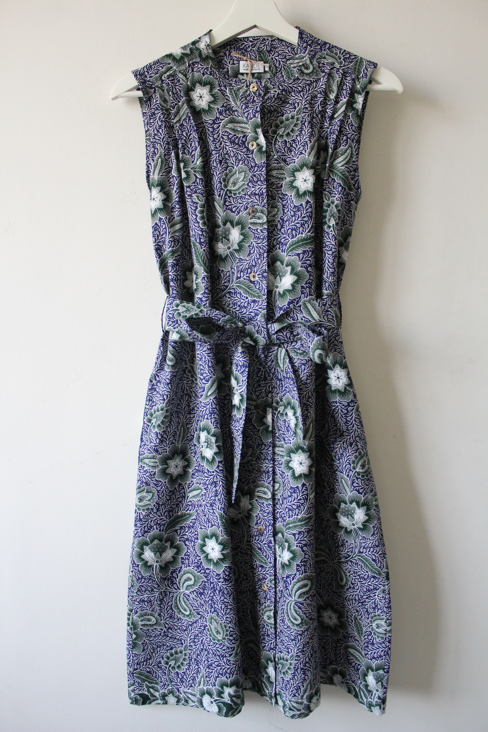 Button Down Dress (S) - Suvi (Blue/ Green)