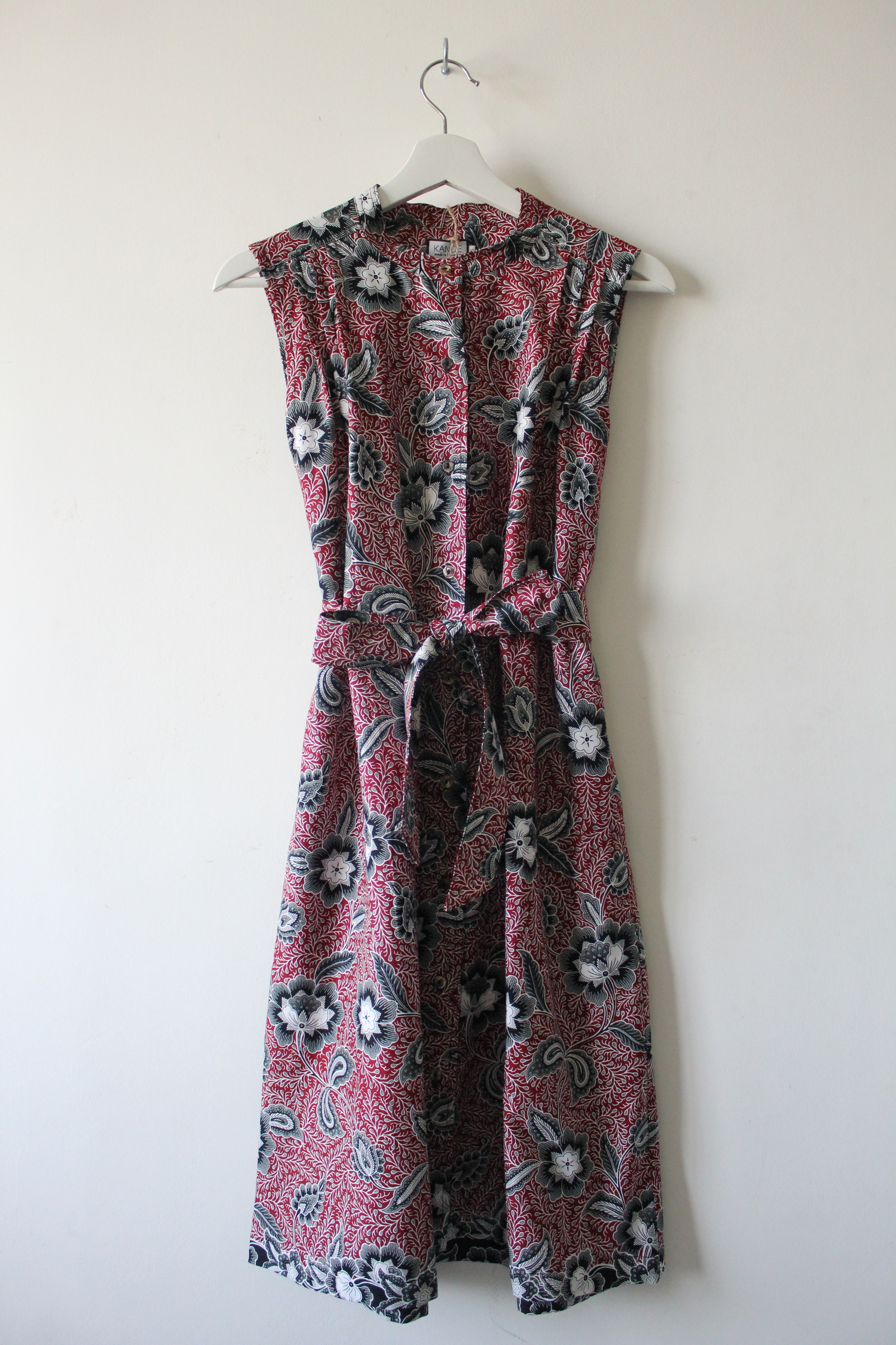 Button Down Dress (S) - Suvi (Red/ Black)