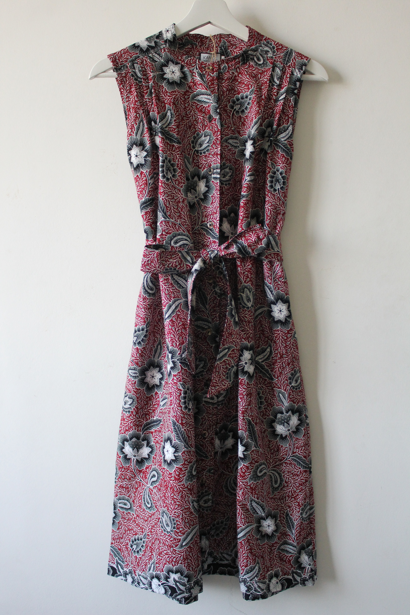 Button Down Dress (S) - Suvi (Red/ Black)