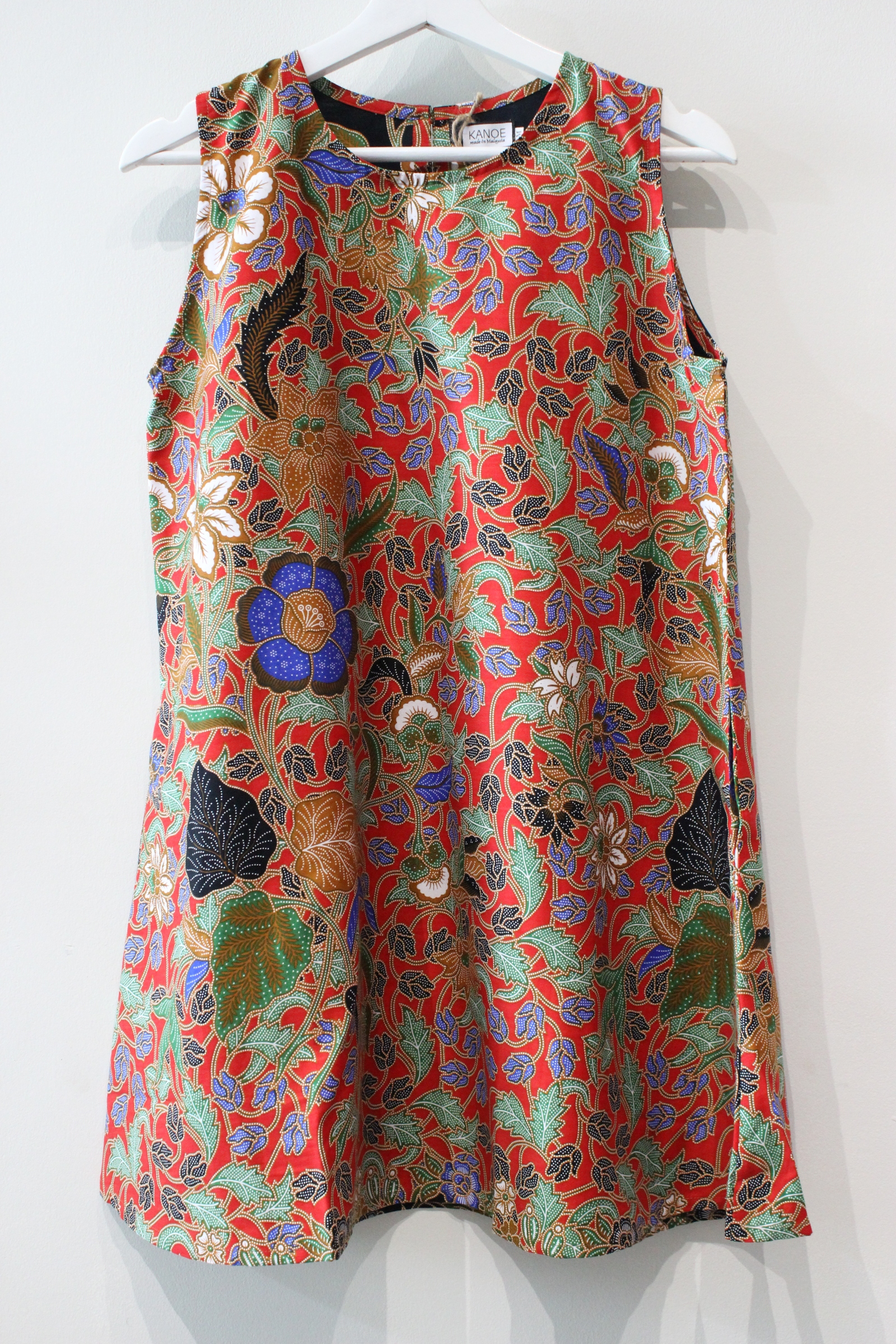 Batik Shift Dress (M) - Amy (Red)