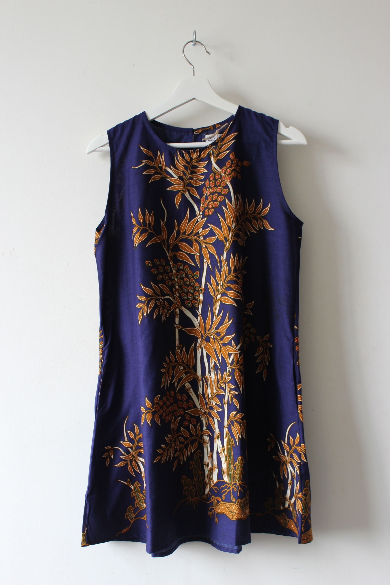 Batik Shift Dress (M) - Bamboo Star (Blue)