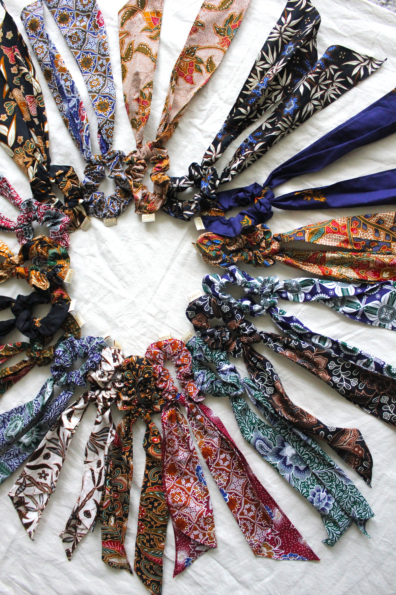 Batik Scrunchie with ribbon (Set of 3)