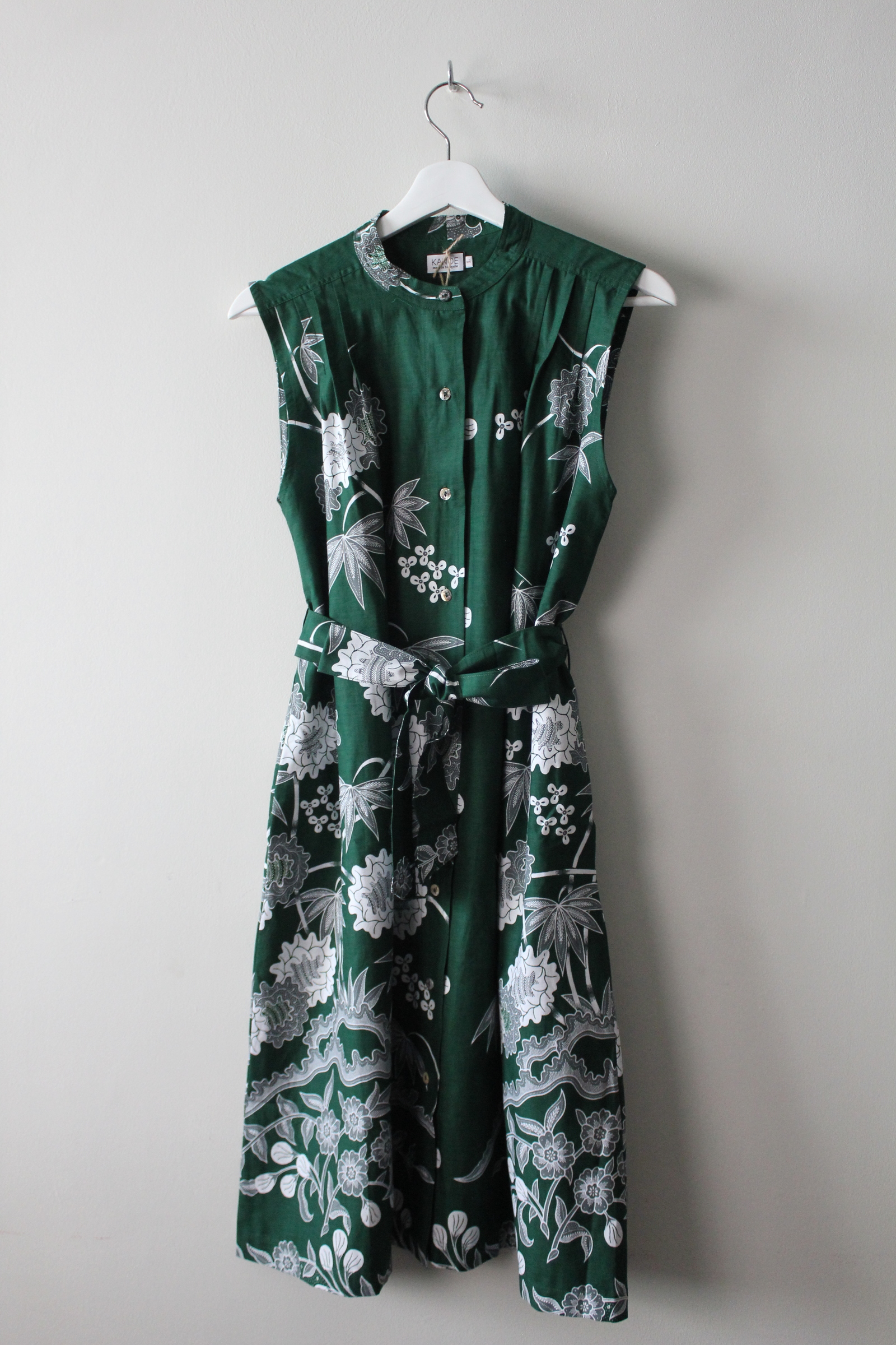 Button Down Dress (L) - Pea