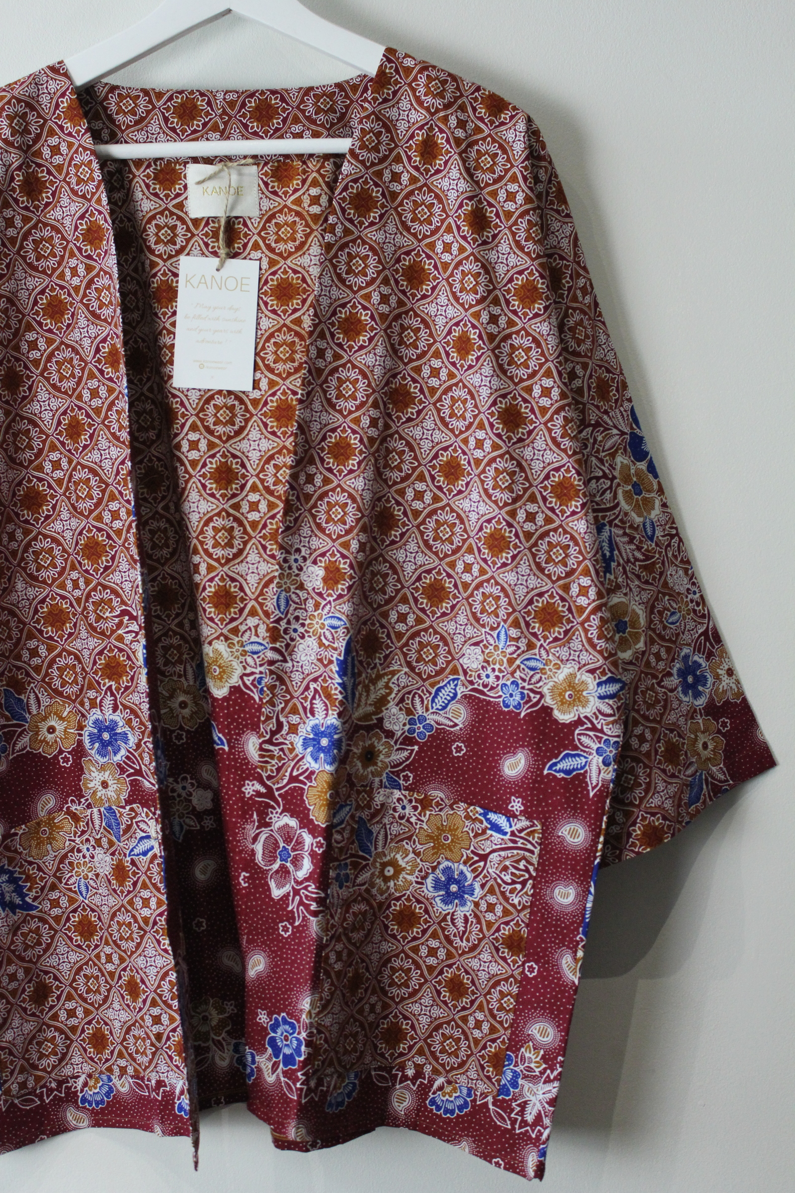 Batik Kimono Basic - Raspberry