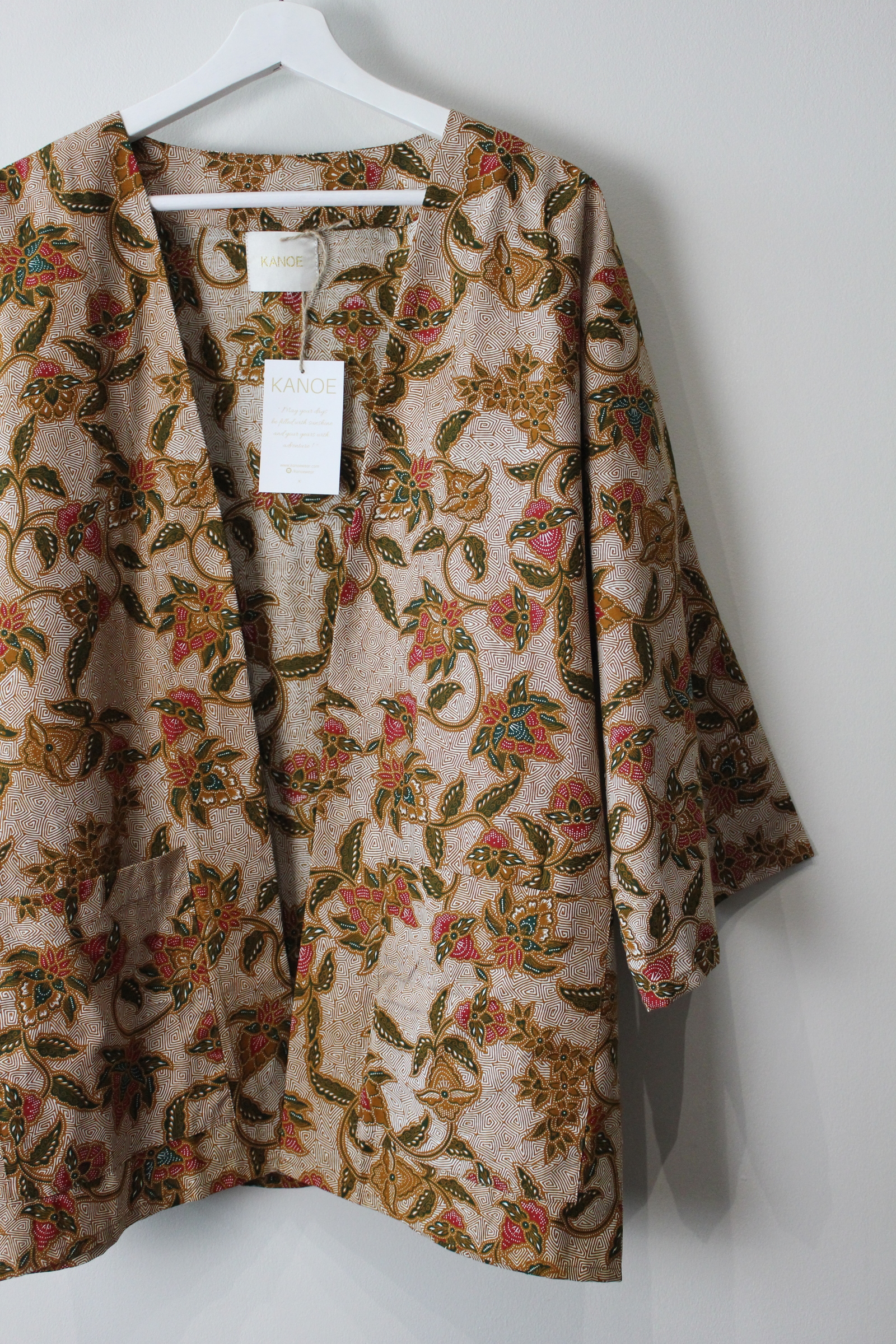 Batik Kimono Basic - Wheat (Red)