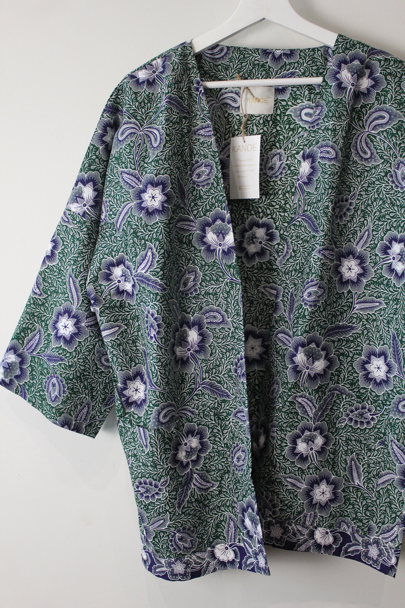 Batik Kimono Basic - Porcelaine Green
