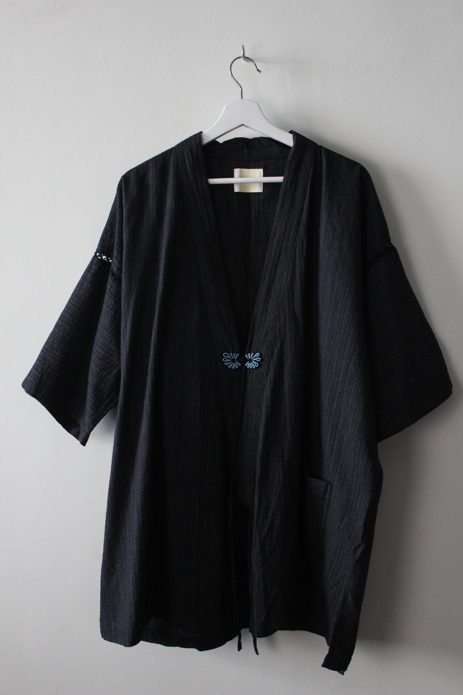 Upcycled Vintage Kimono Throwover - Charcoal